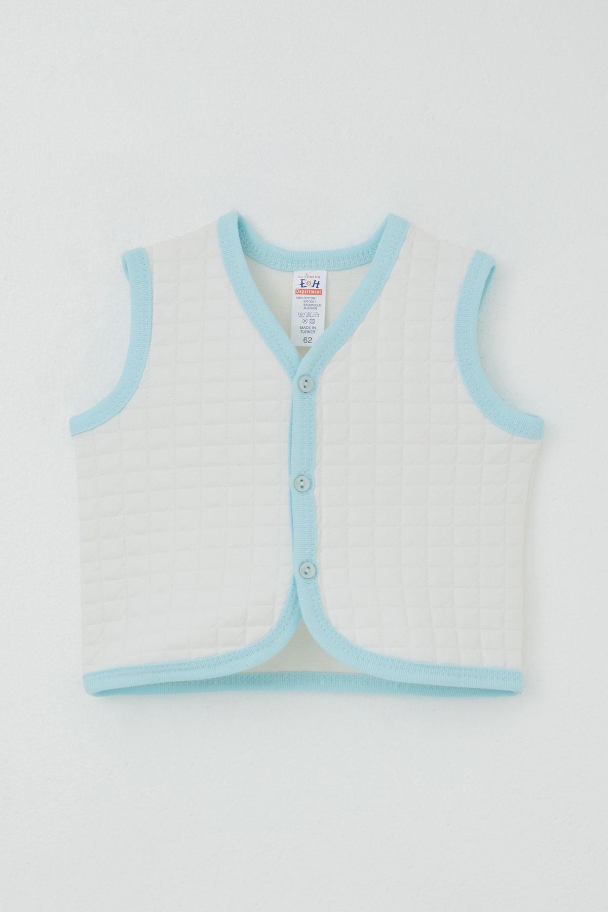 Breeze Erkek Bebek Yelek Düğmeli Beyaz (4-9 Ay)