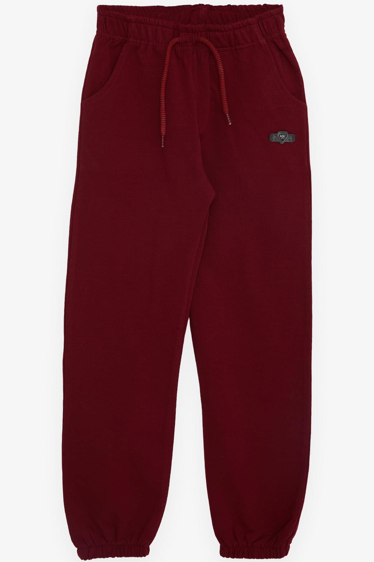 Breeze Erkek Çocuk Alt Paçası Lastikli Bağcık Aksesuarlı Beli Lastikli Bordo (5-9 Yaş)