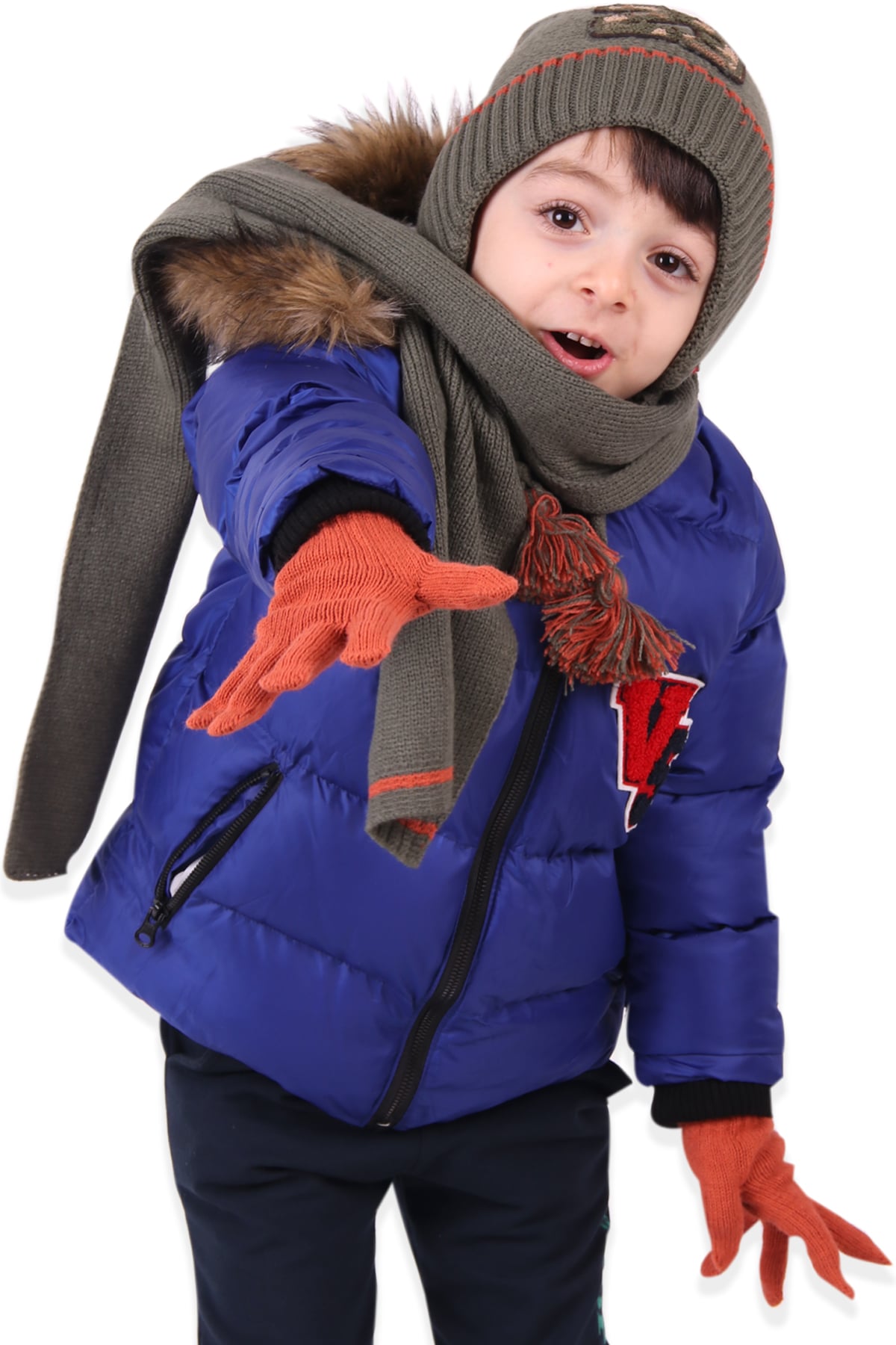 BREEZE Erkek Çocuk Atkı Bere Takımı Kahverengi ( 4-8 Yaş )