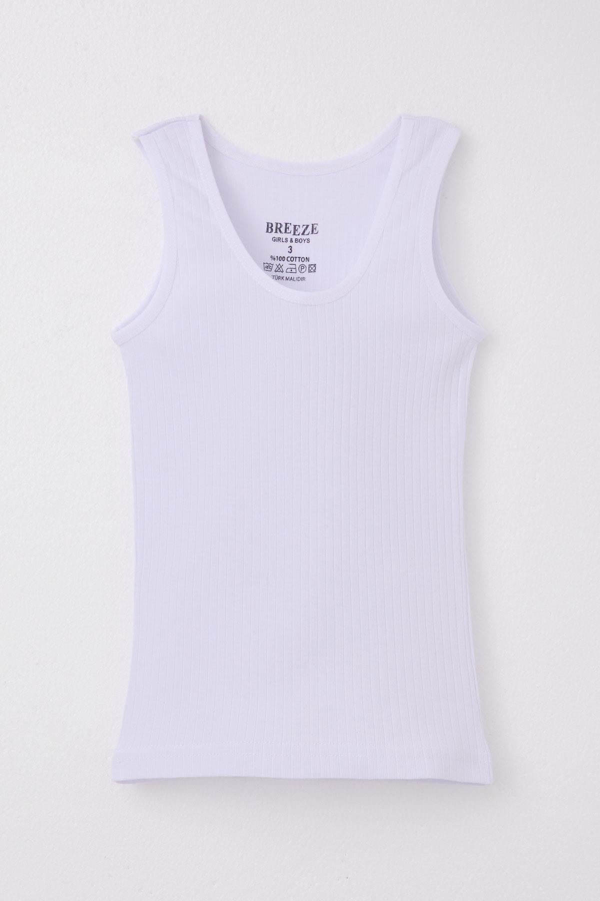 Breeze Erkek Çocuk Atlet Geniş Askılı Fitilli Beyaz (3-11 Yaş)