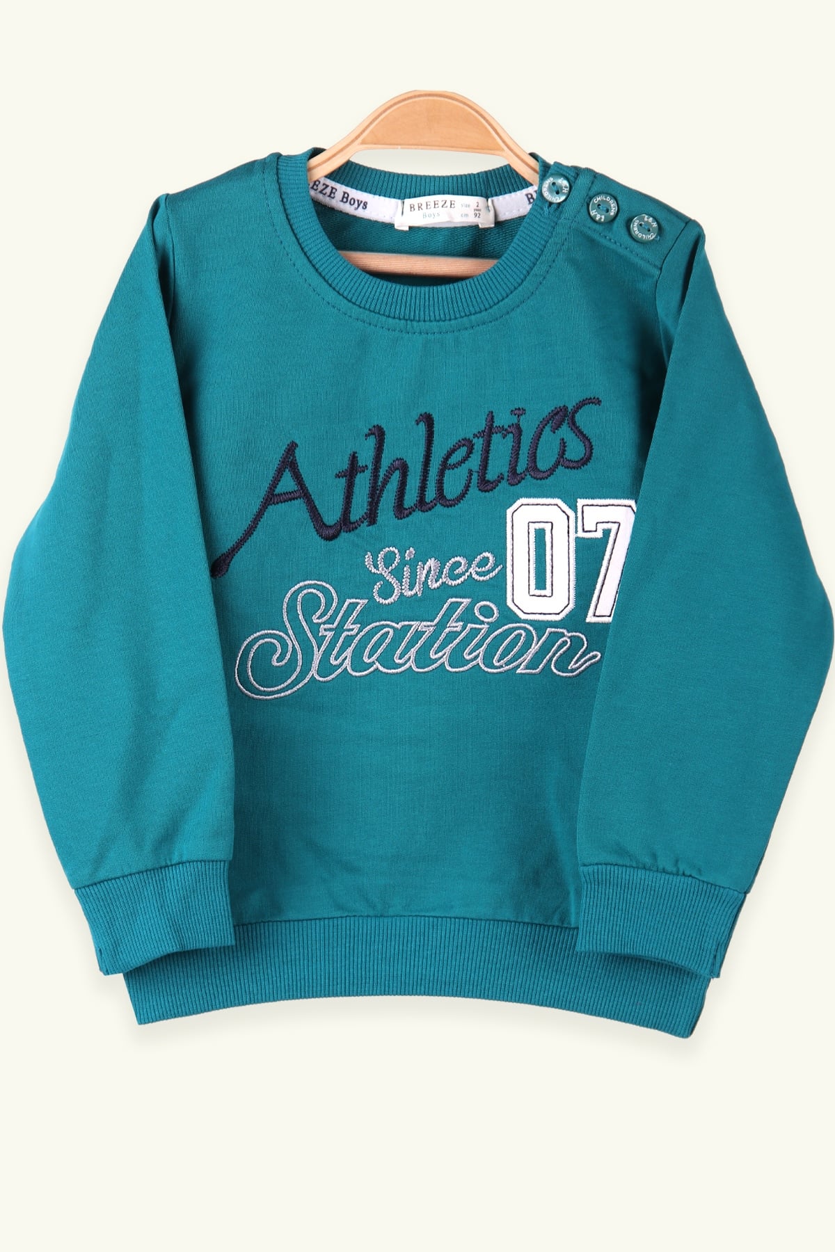 Breeze Erkek Çocuk Baskılı Sweatshirt Yeşil (1.5-5 Yaş)