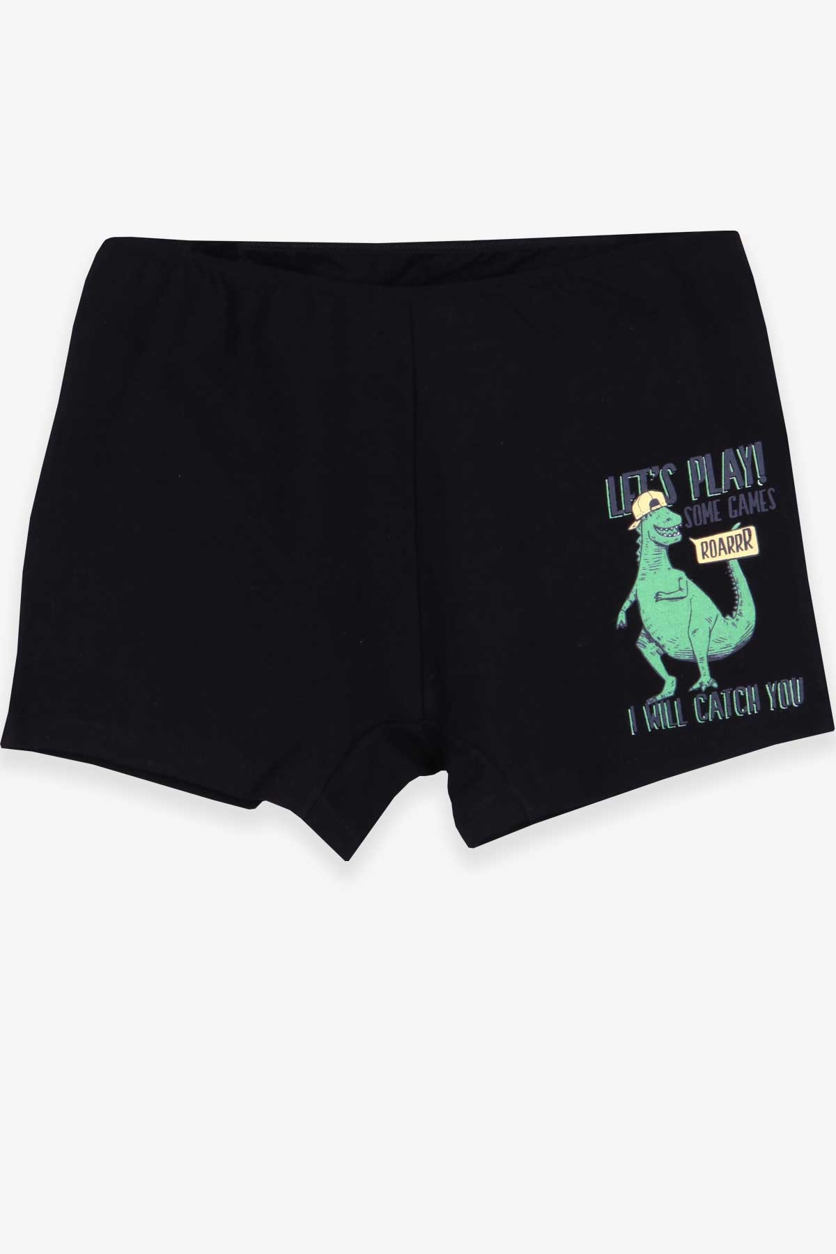Breeze Erkek Çocuk Boxer Dinozor Baskılı Siyah (6-10 Yaş)
