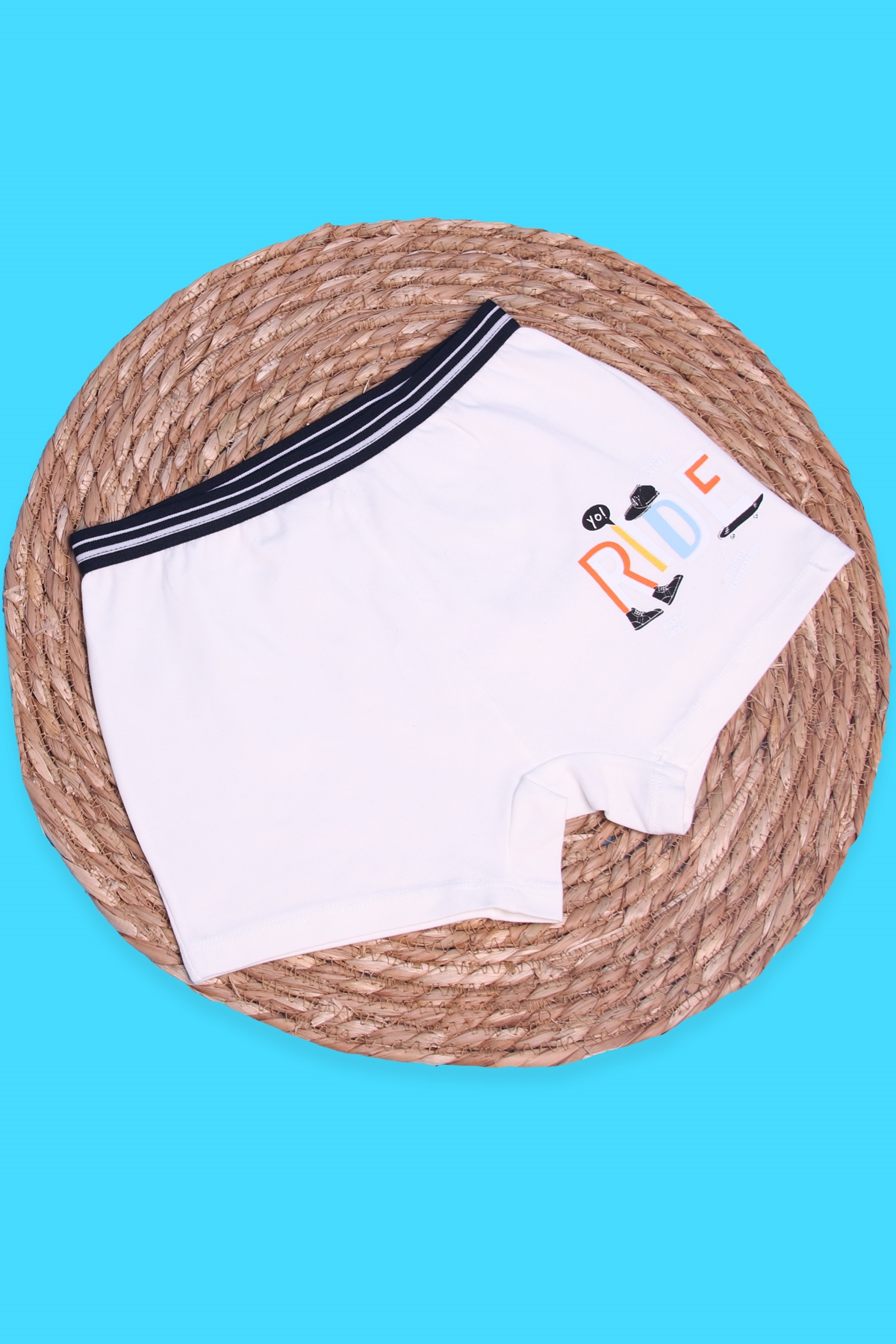 Breeze Erkek Çocuk Boxer Yazı Baskılı Ekru (3-11 Yaş)