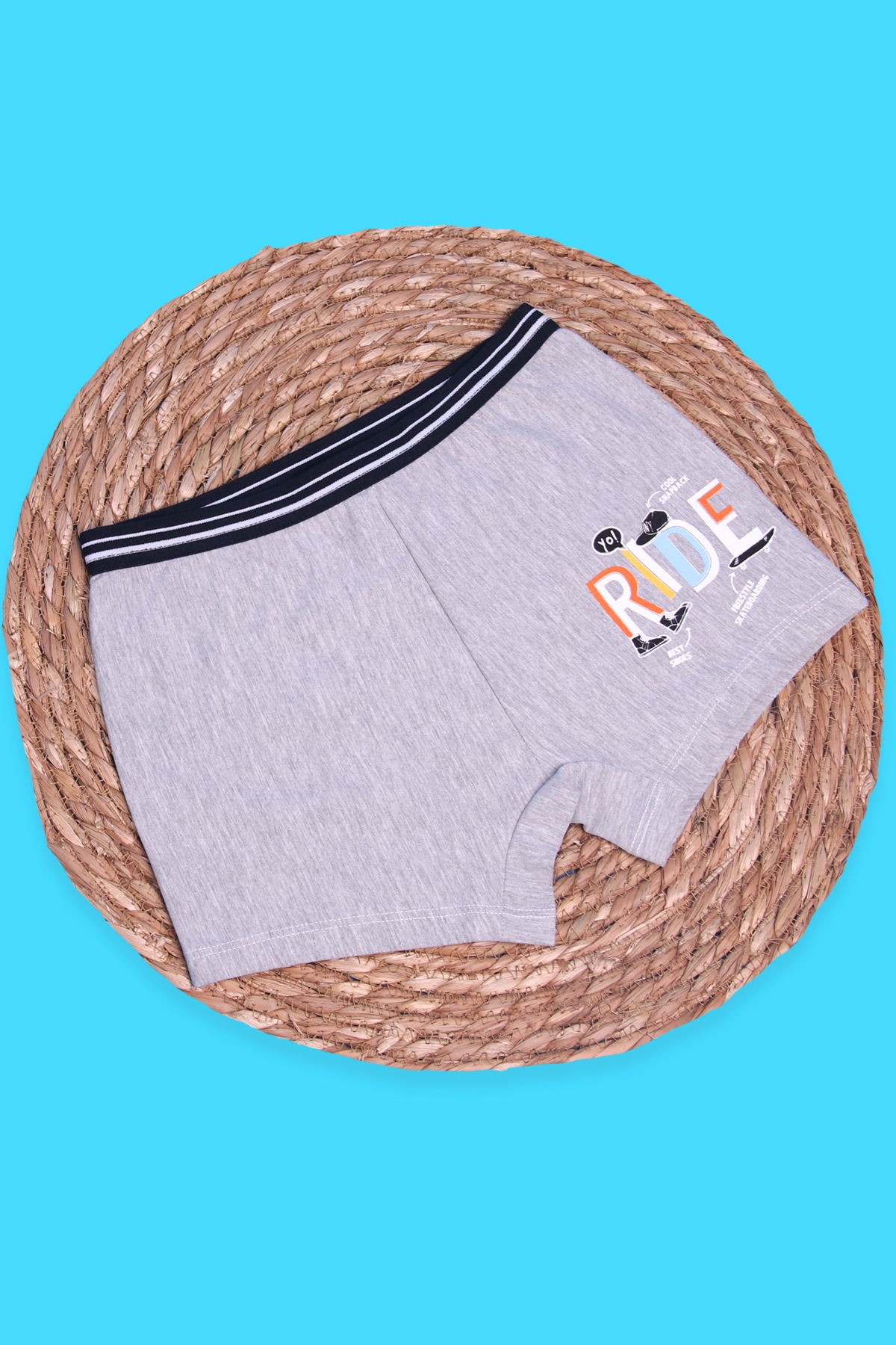 Breeze Erkek Çocuk Boxer Yazı Baskılı Gri (3-11 Yaş)
