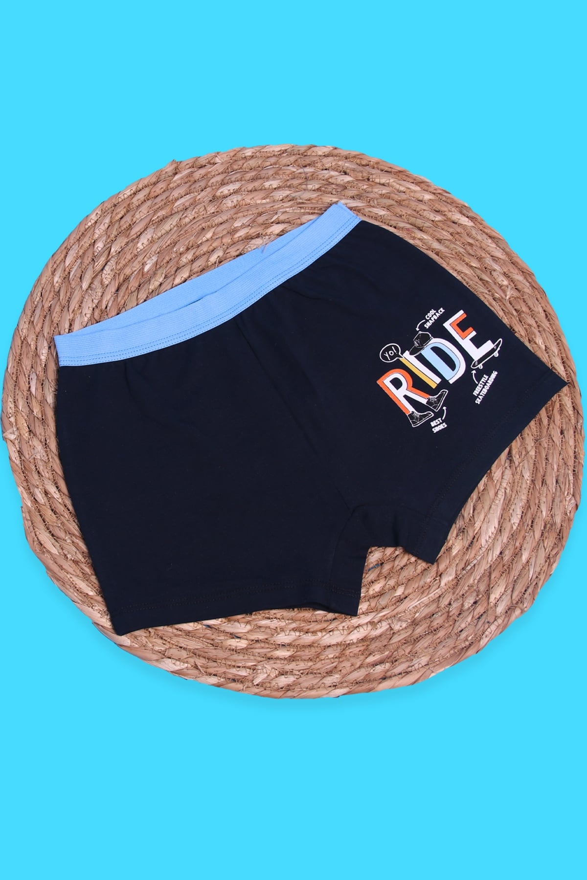 Breeze Erkek Çocuk Boxer Yazı Baskılı Lacivert (3-11 Yaş)