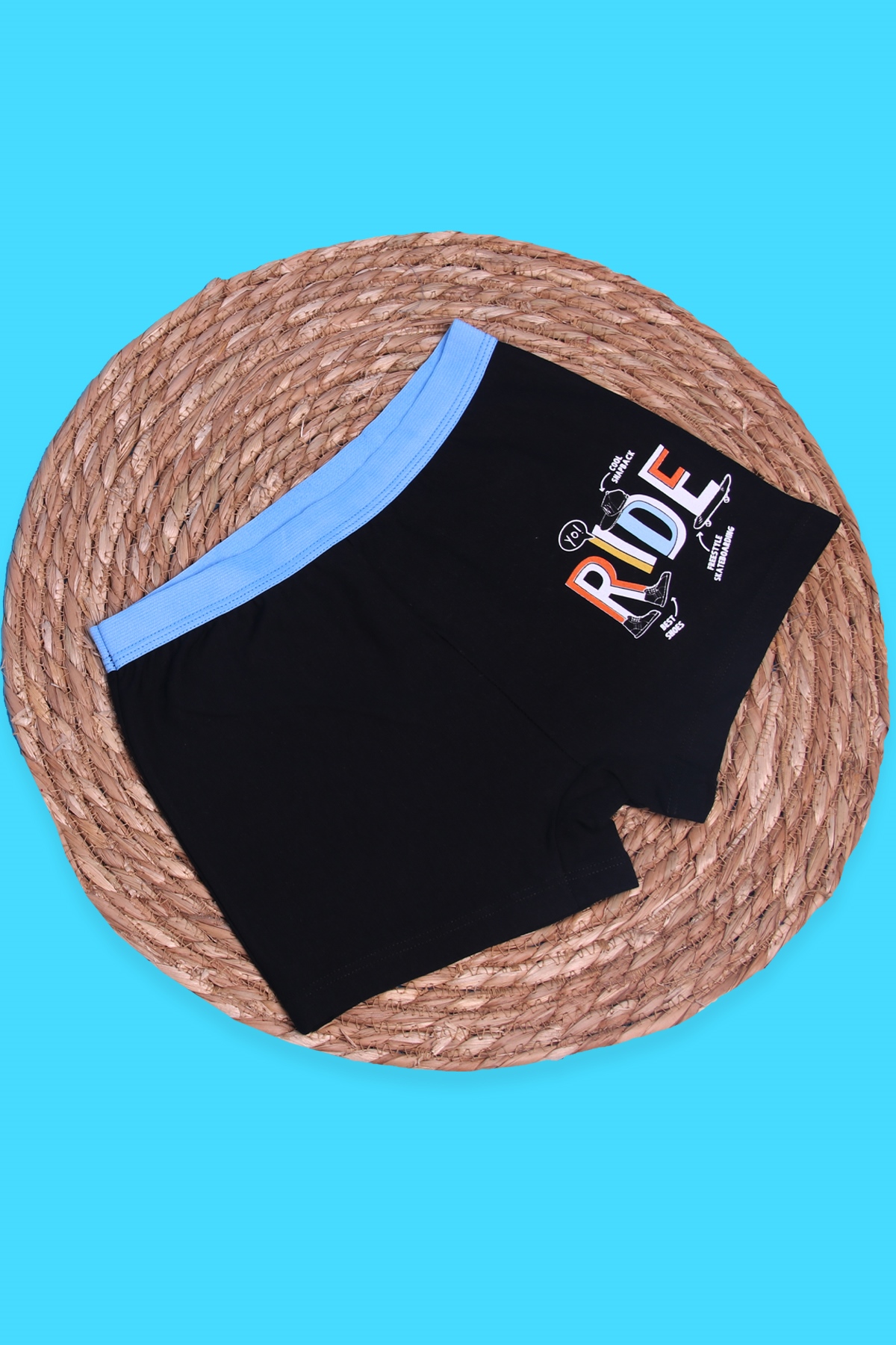 Breeze Erkek Çocuk Boxer Yazı Baskılı Siyah (3-11 Yaş)