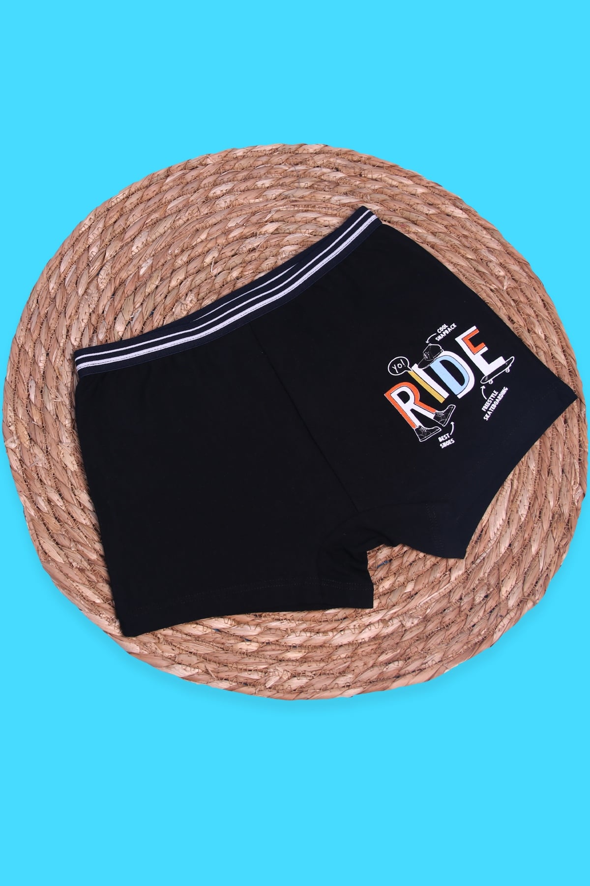 Breeze Erkek Çocuk Boxer Yazı Baskılı Siyah (3-11 Yaş)