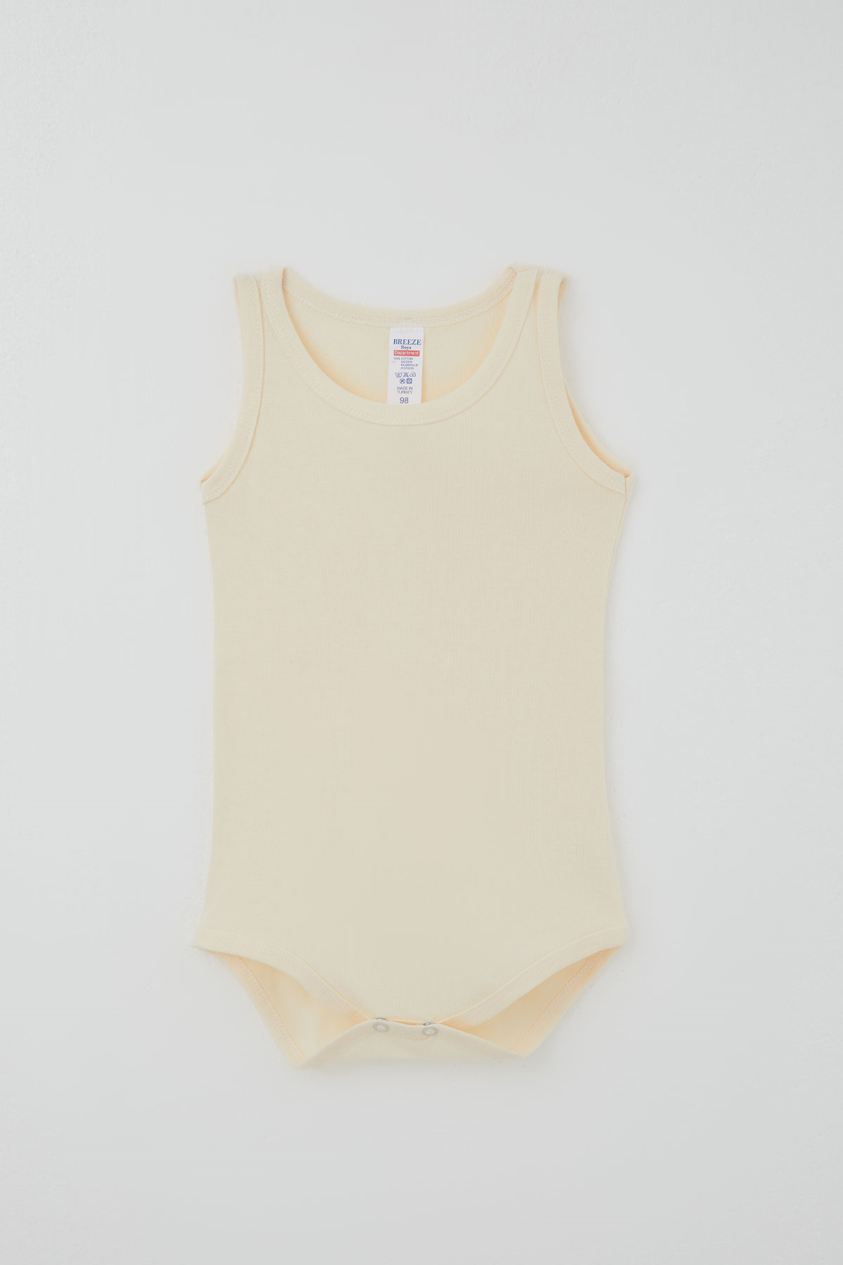 Breeze Erkek Çocuk Çıtçıtlı Atlet Zıbın Body Basic Krem (1-3 Yaş)