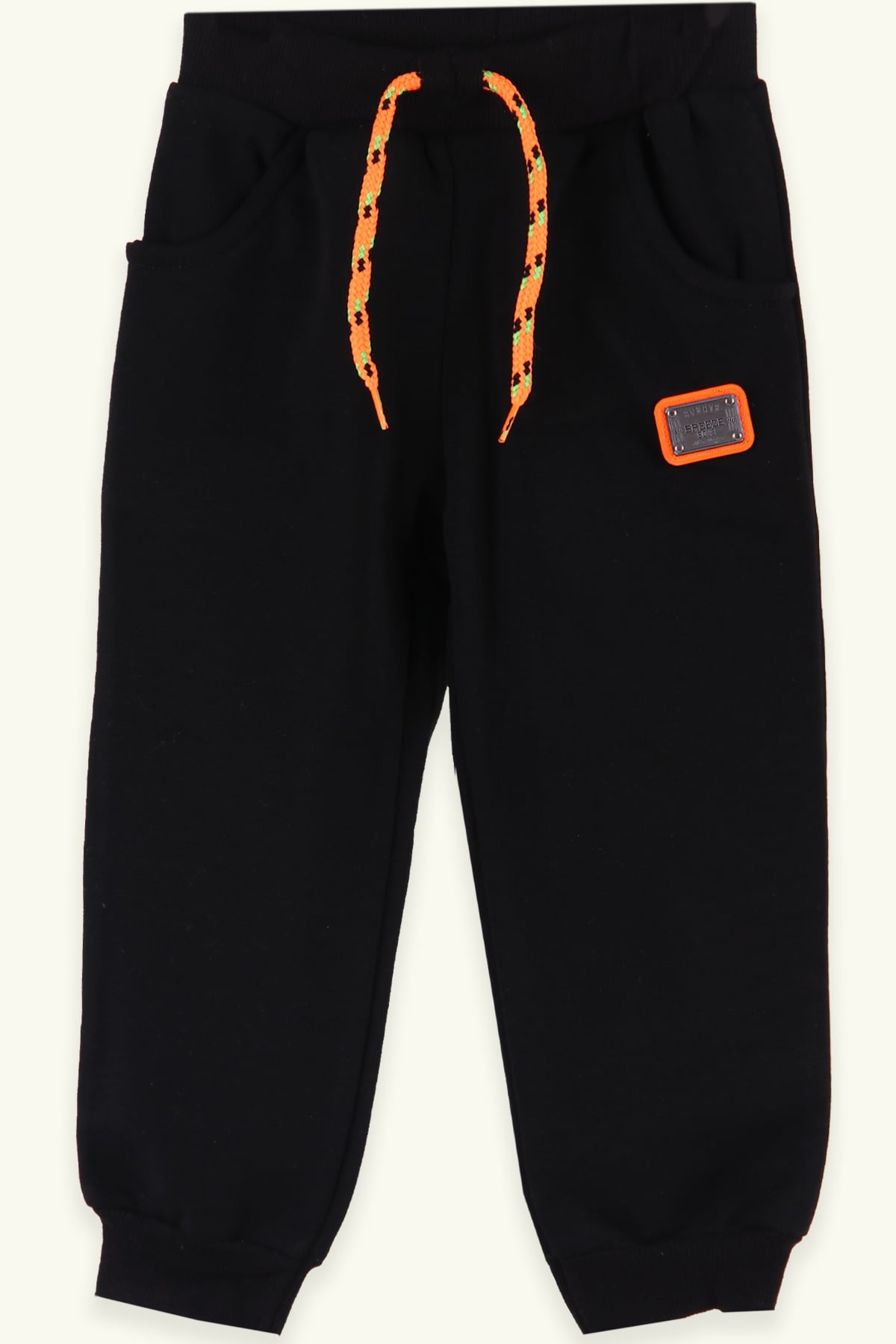 Breeze Erkek Çocuk Eşofman Altı Basic Cepli Armalı Siyah (2-6 Yaş)