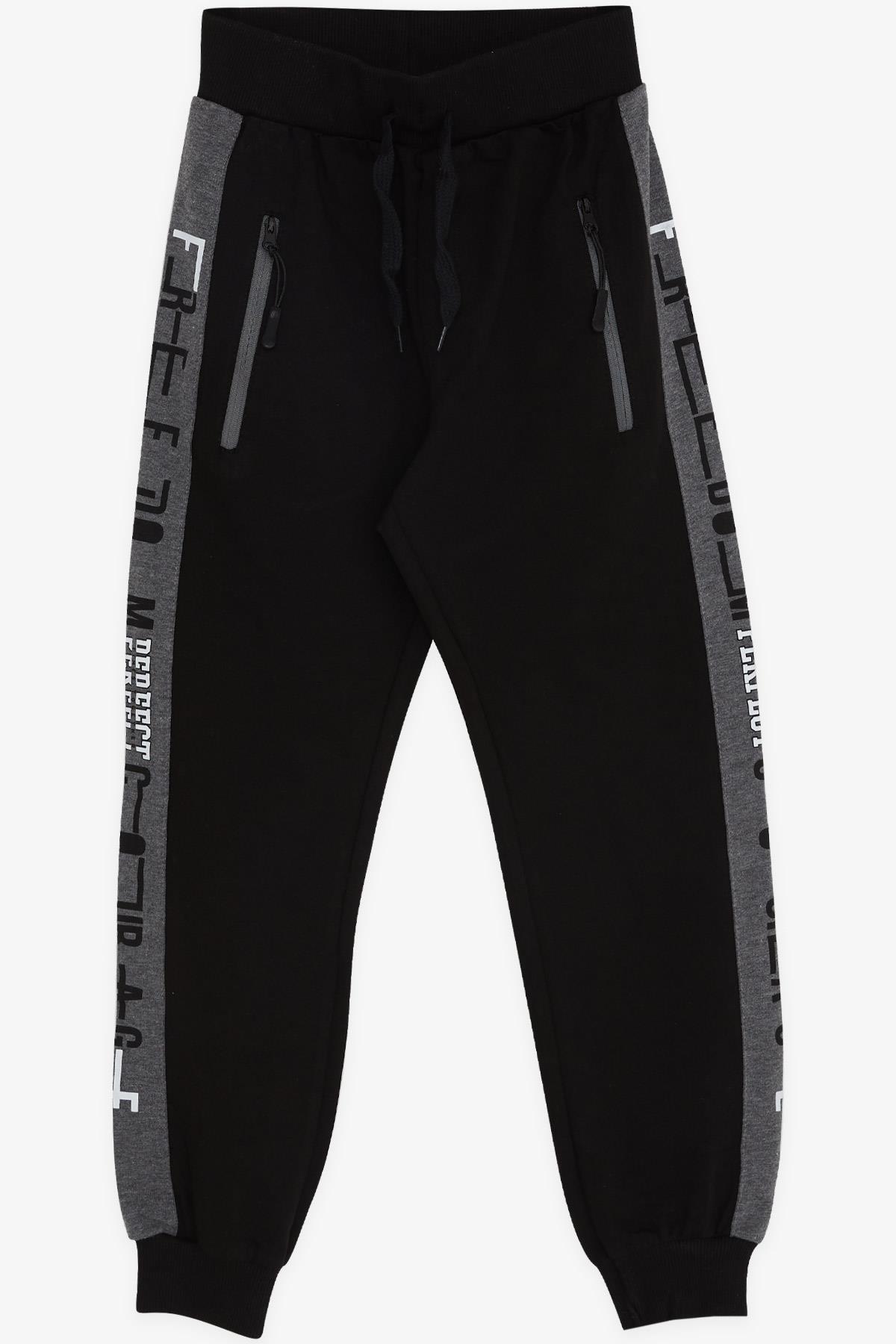 Breeze Erkek Çocuk Eşofman Altı Baskılı Siyah (8-10 Yaş)