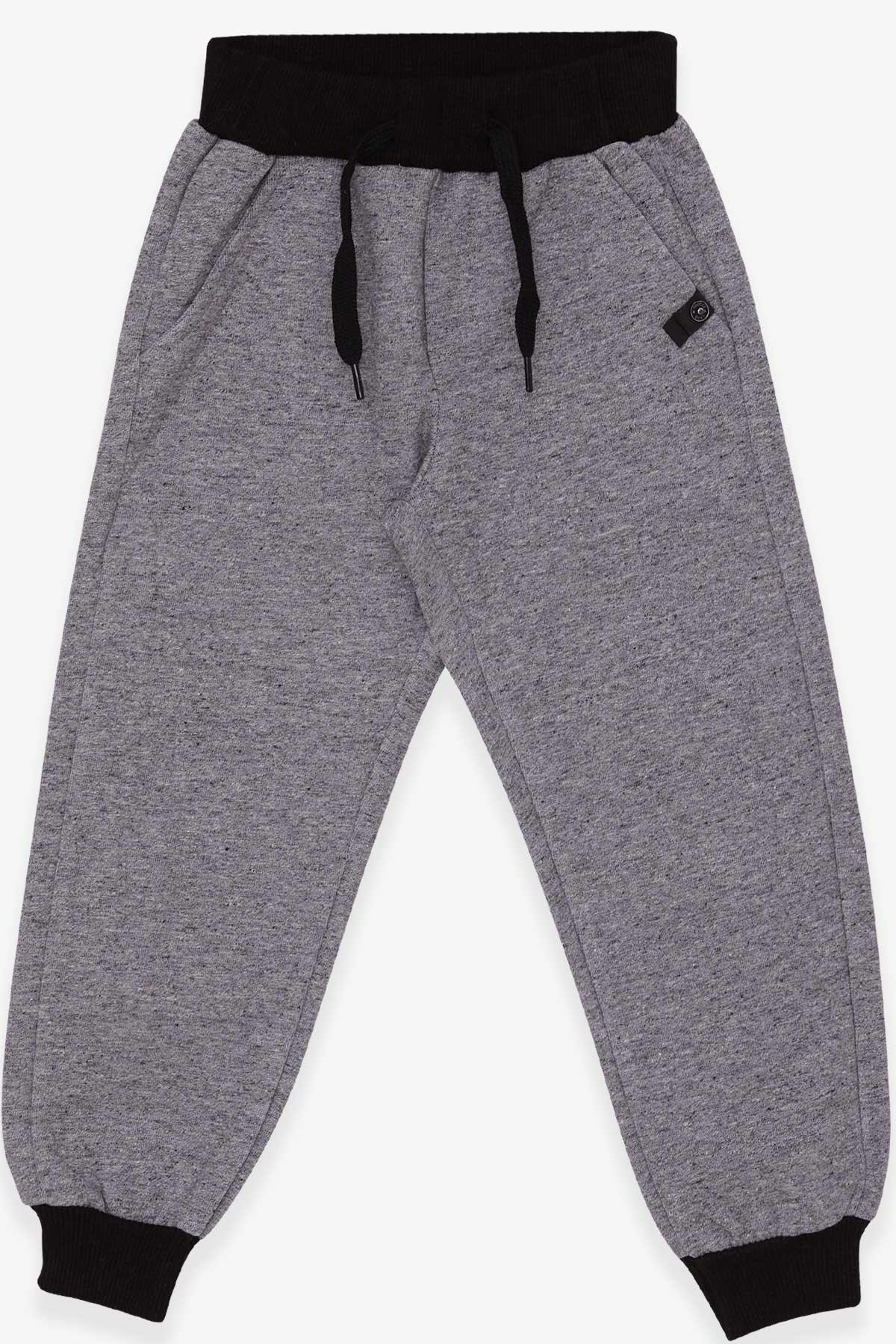 Breeze Erkek Çocuk Eşofman Altı Cepli Basic Koyu Gri Melanj (3-7 Yaş)