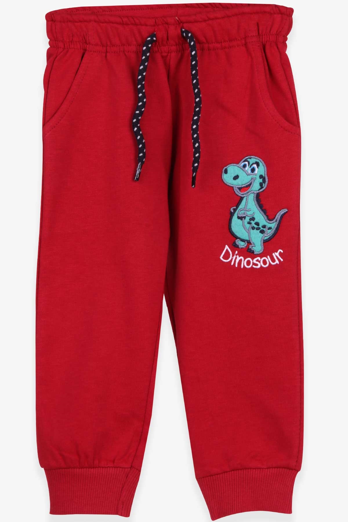 Breeze Erkek Çocuk Eşofman Altı Dinazor Nakışlı Bordo (1.5-5 Yaş)