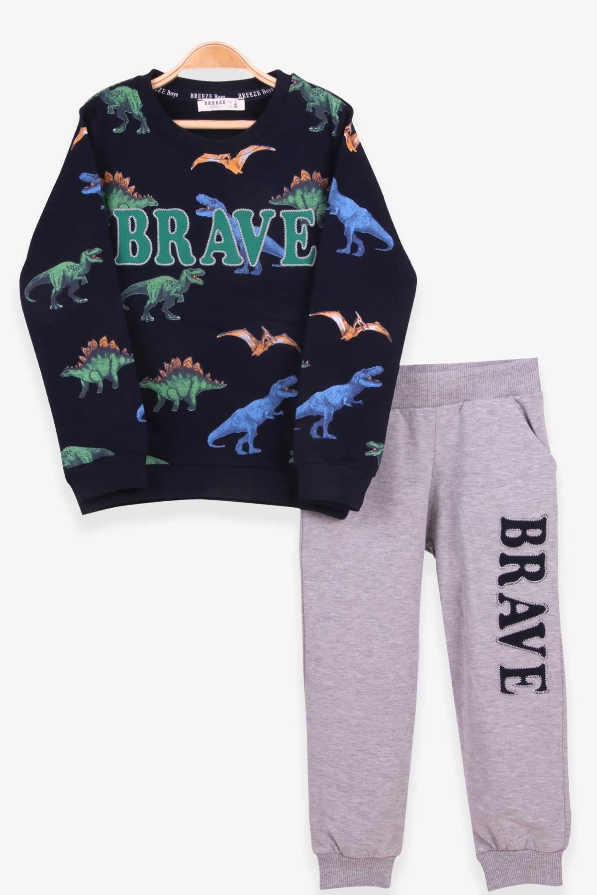 Breeze Erkek Çocuk Eşofman Takımı Dinozorlu Lacivert (3-8 Yaş)