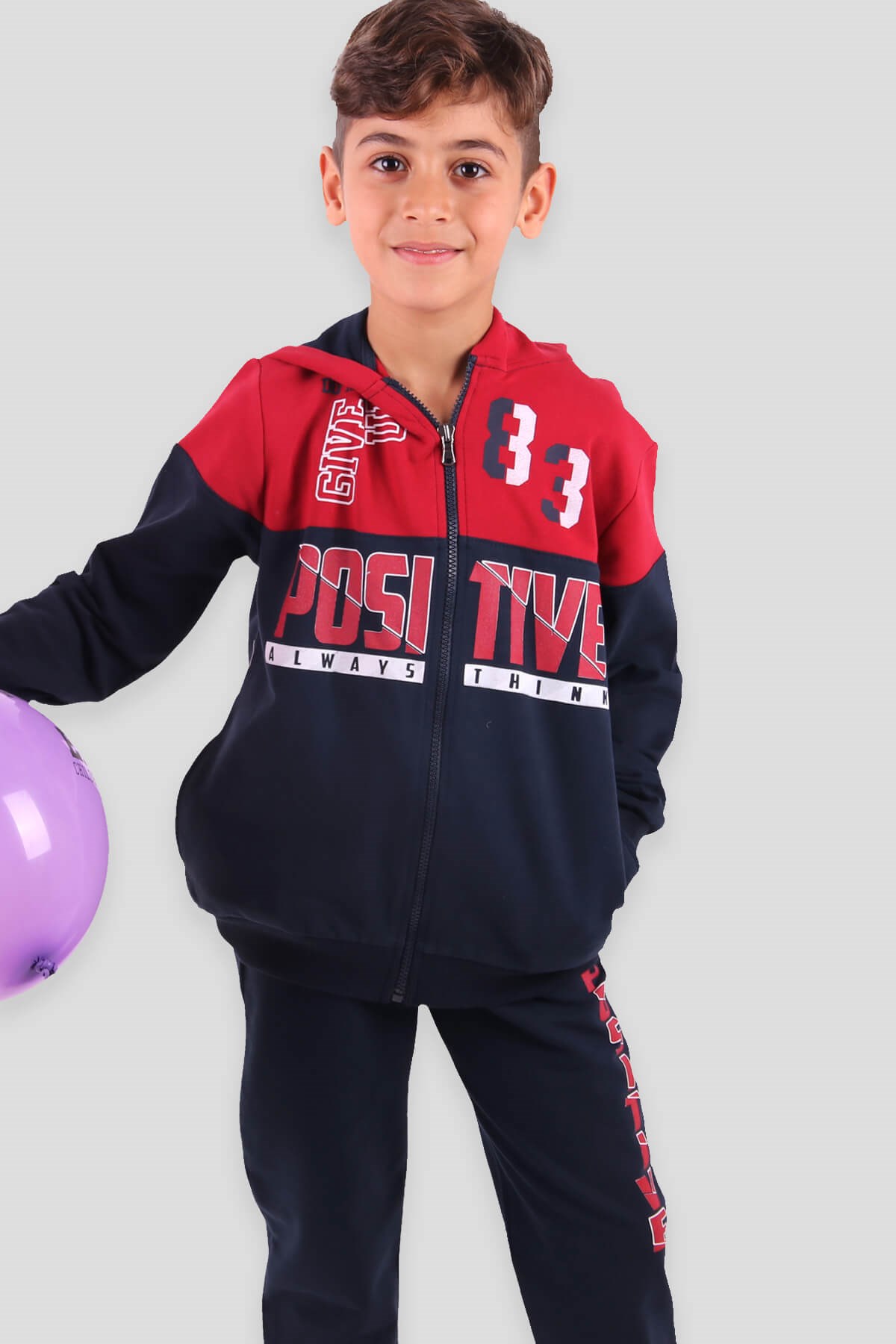 Breeze Erkek Çocuk Eşofman Takımı Kırmızı-Lacivert (8-14 Yaş)