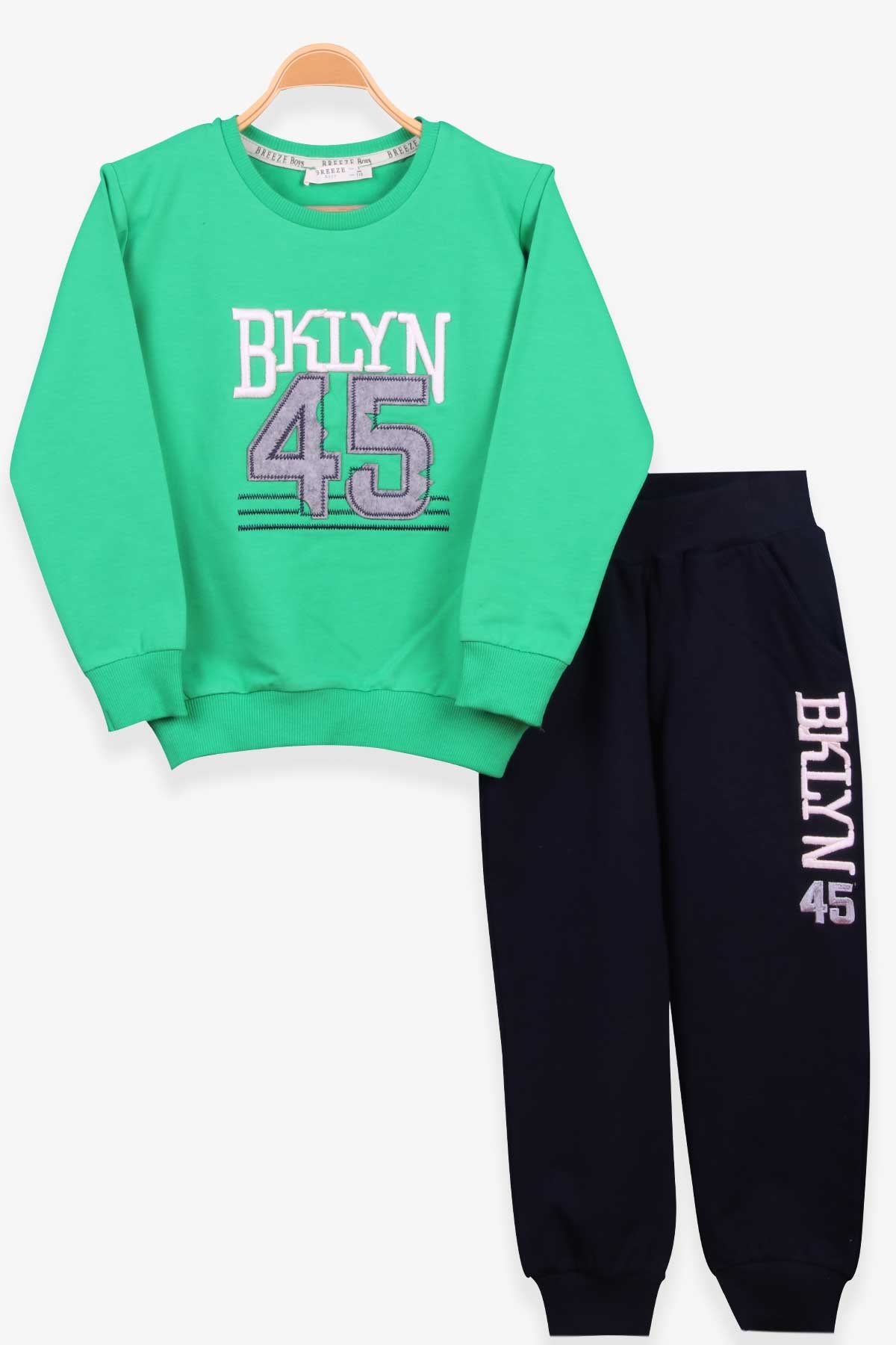 Breeze Erkek Çocuk Eşofman Takımı Nakışlı Yeşil (5-10 Yaş)