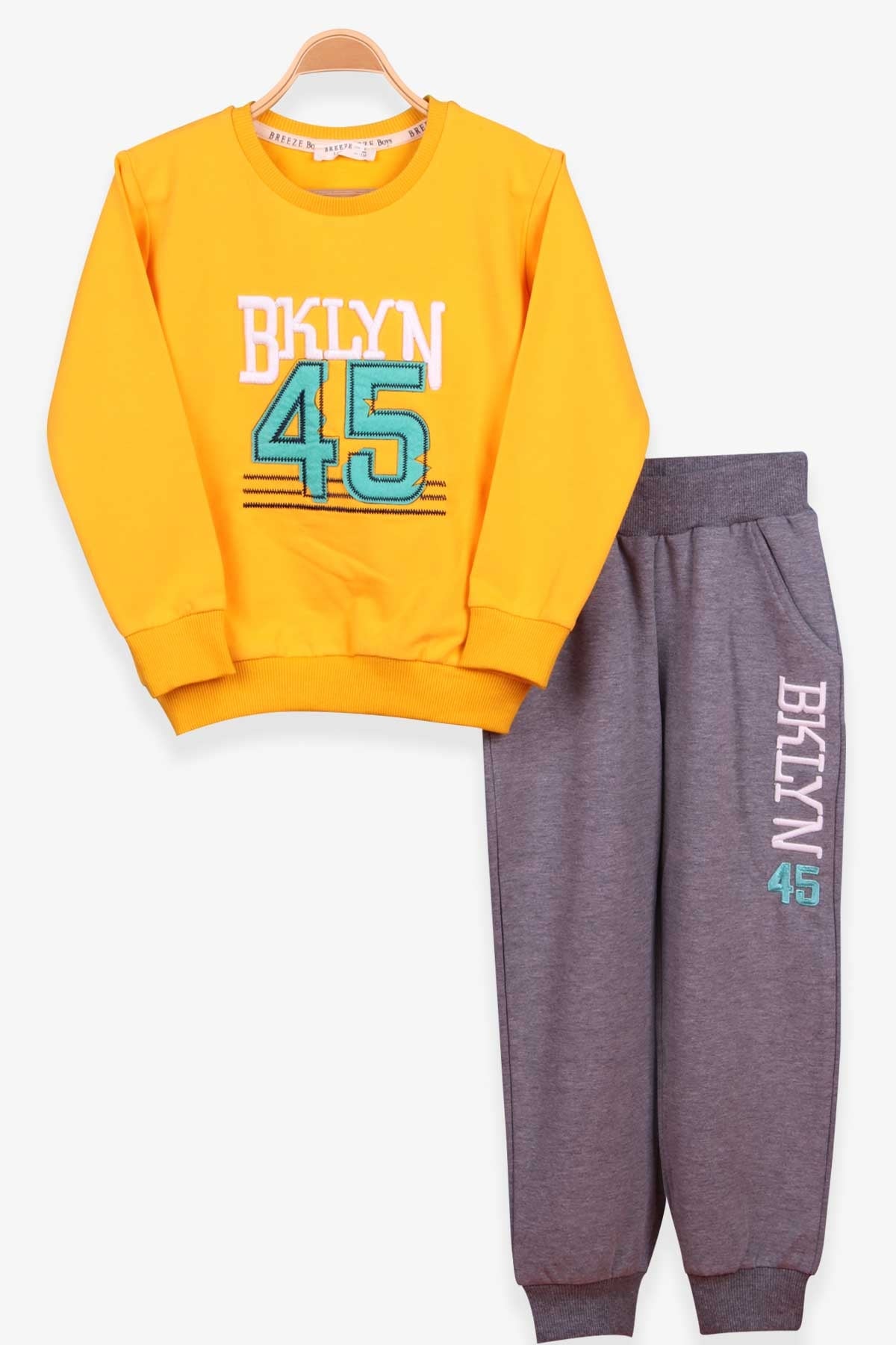 Breeze Erkek Çocuk Eşofman Takımı Nakışlı Sarı (5-10 Yaş)