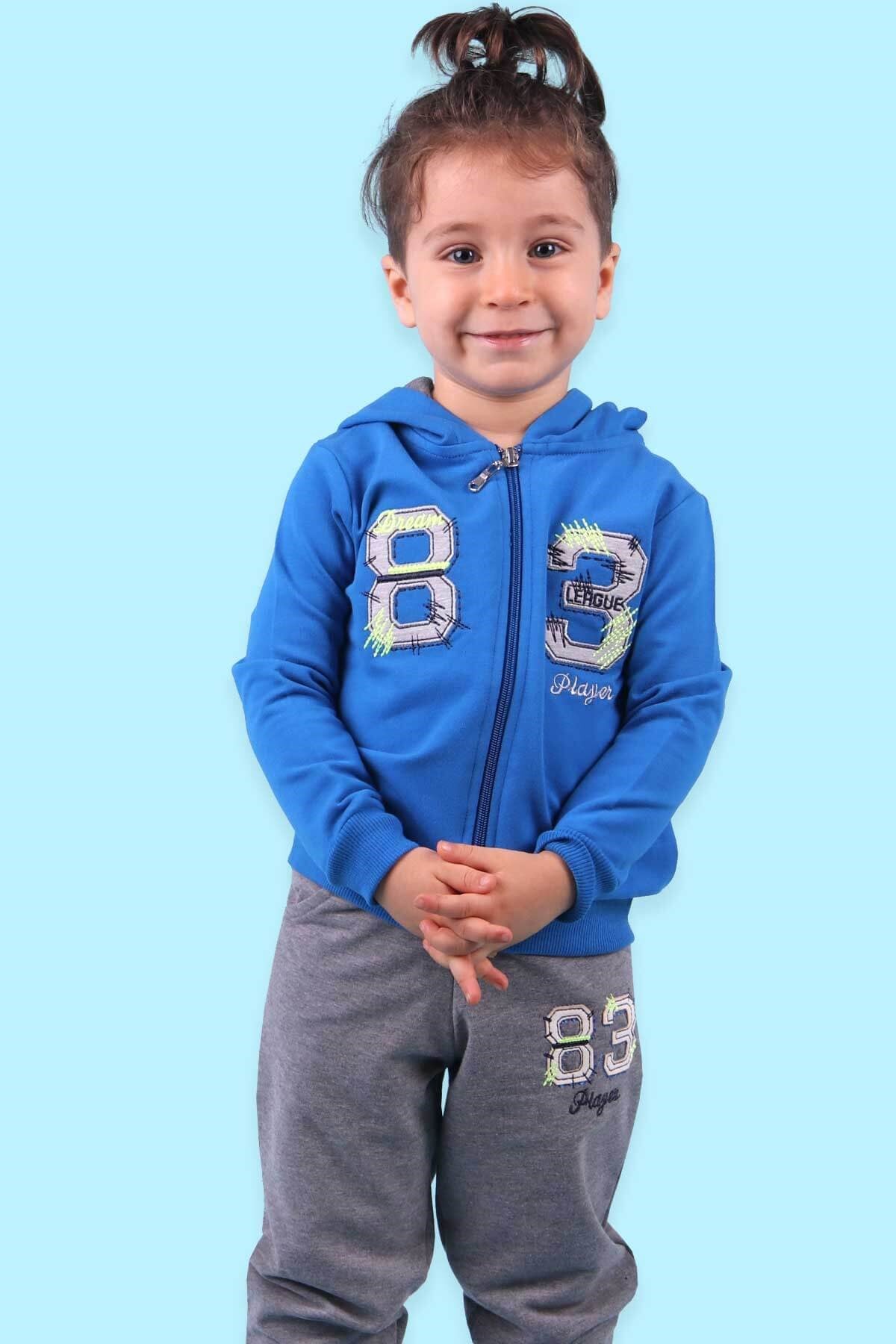 Breeze Erkek Çocuk Eşofman Takımı Nakışlı Mavi (1.5-5 Yaş)