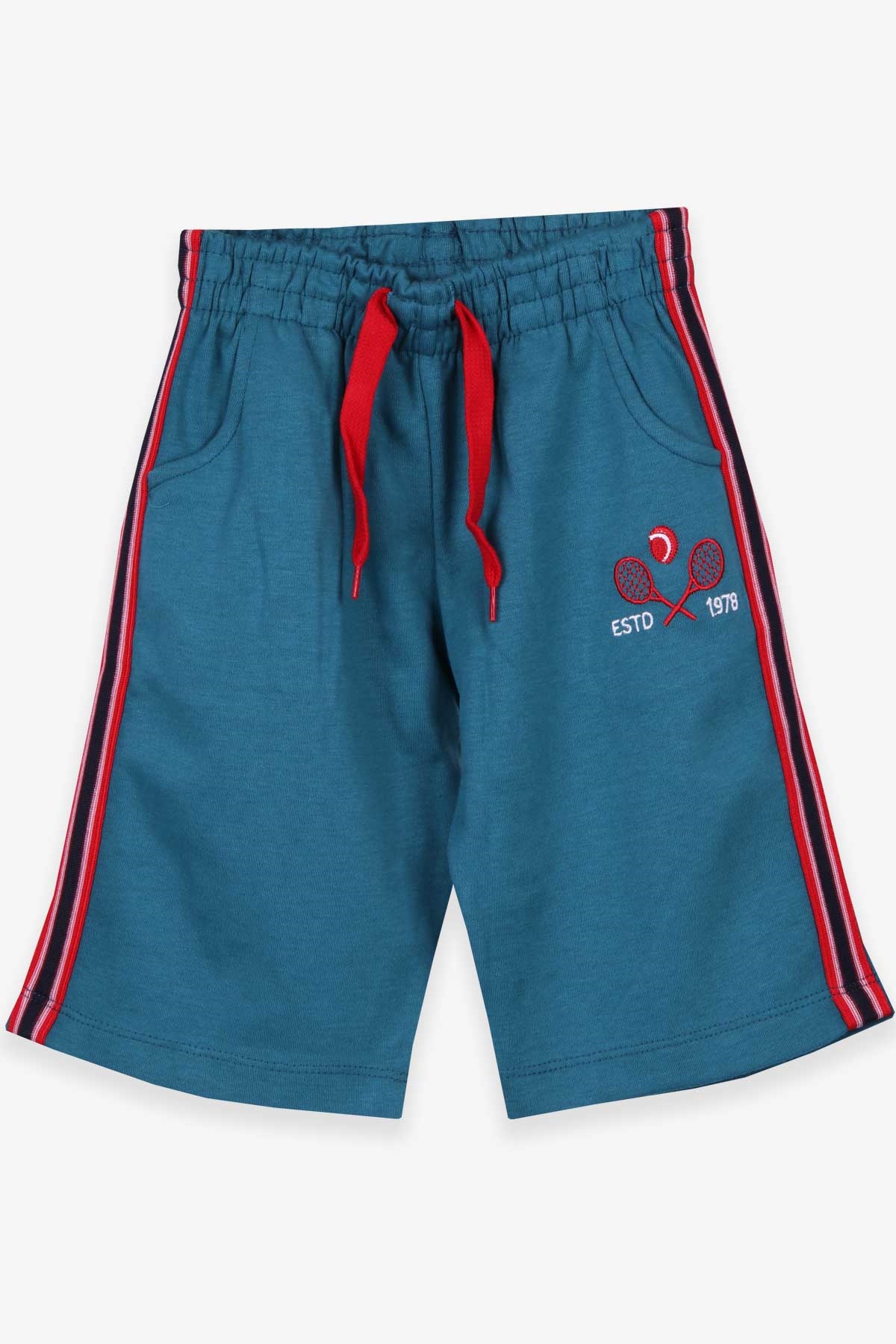 Breeze Erkek Çocuk Kapri Bağcıklı Tenis Nakışlı Petrol Yeşili (7-12 Yaş)