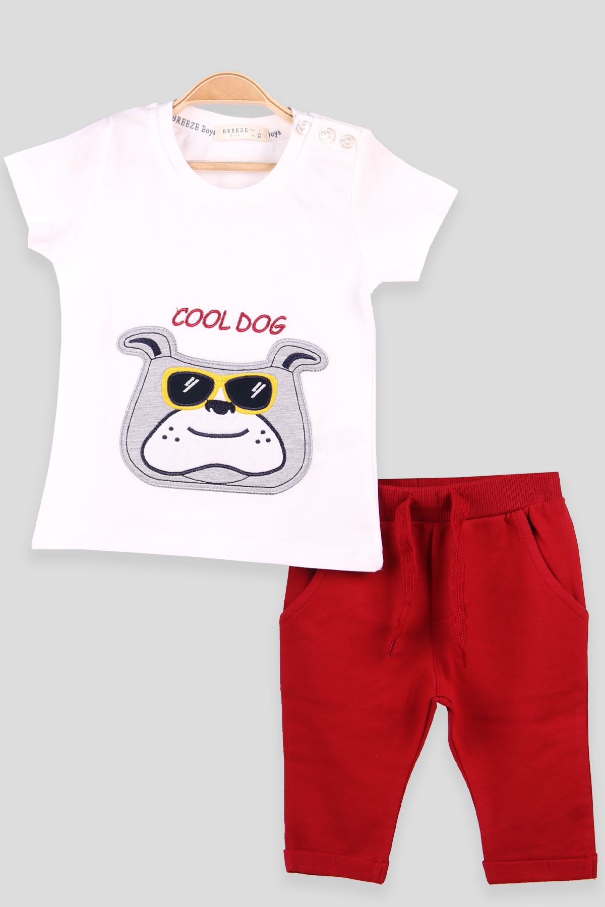 Breeze Erkek Çocuk Köpek Nakışlı  Bordo (1-4 Yaş)