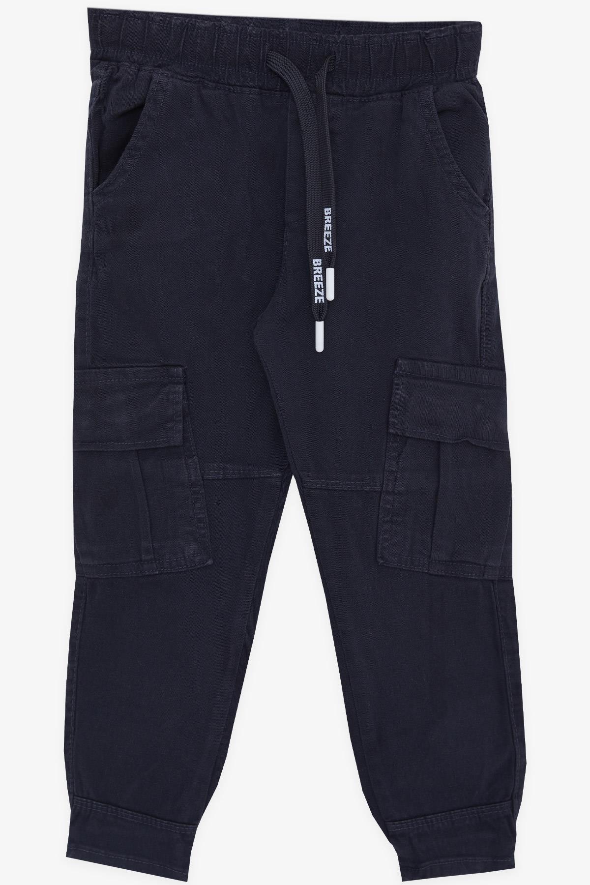 Breeze Erkek Çocuk Kot Pantolon Beli Lastikli Cepli Antrasit (3-7 Yaş)