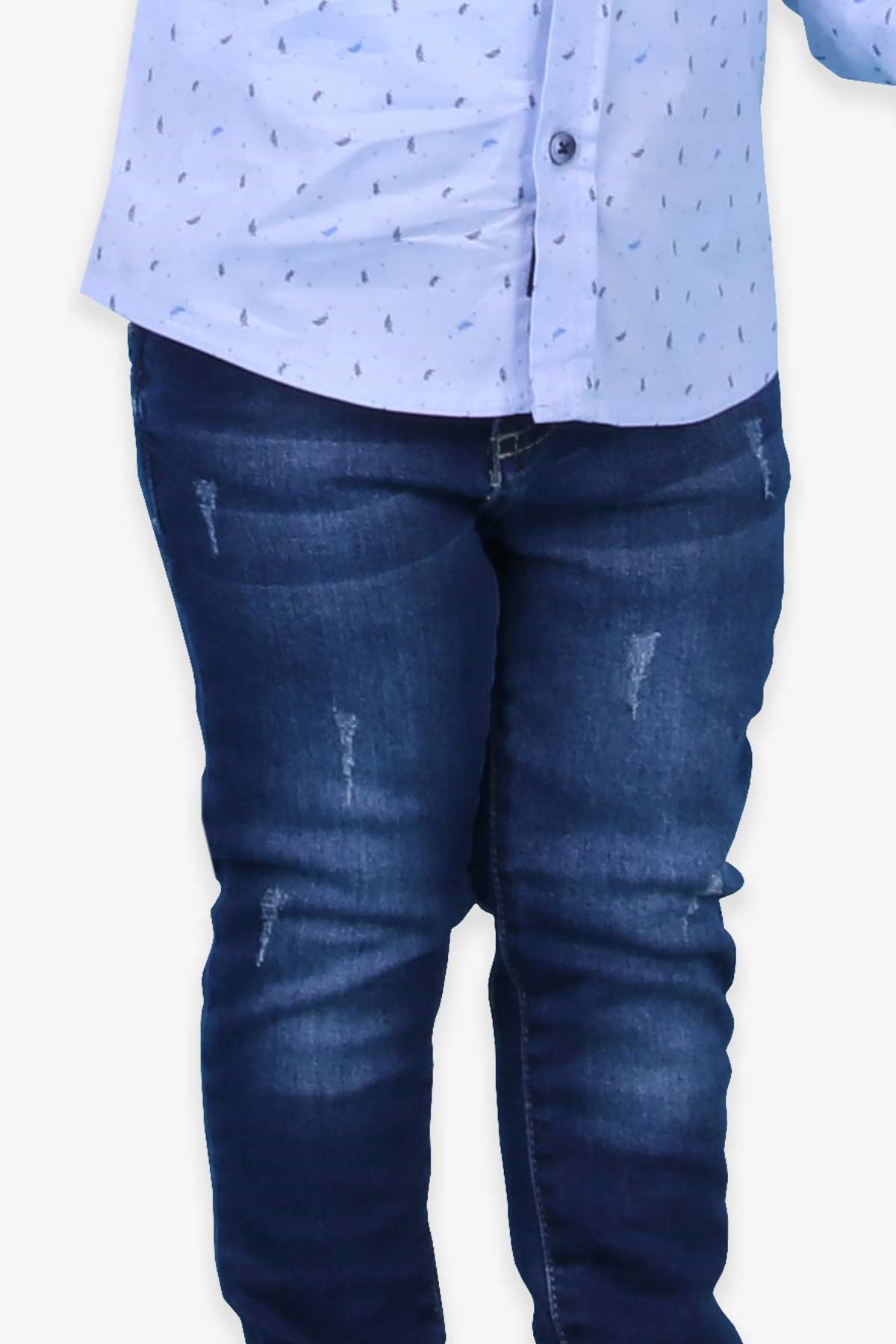 Breeze Erkek Çocuk Kot Pantolon Eskitmeli Koyu Mavi (1.5-5 Yaş)