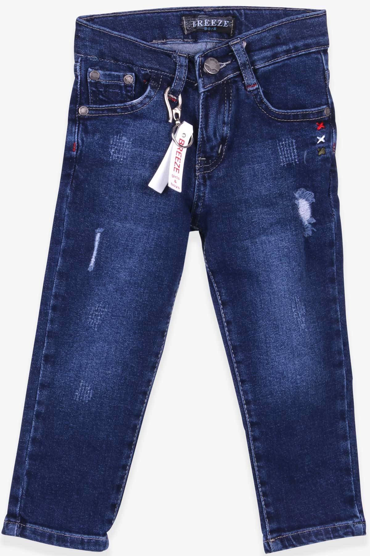 Breeze Erkek Çocuk Kot Pantolon Nakışlı Mavi (1.5-5 Yaş)