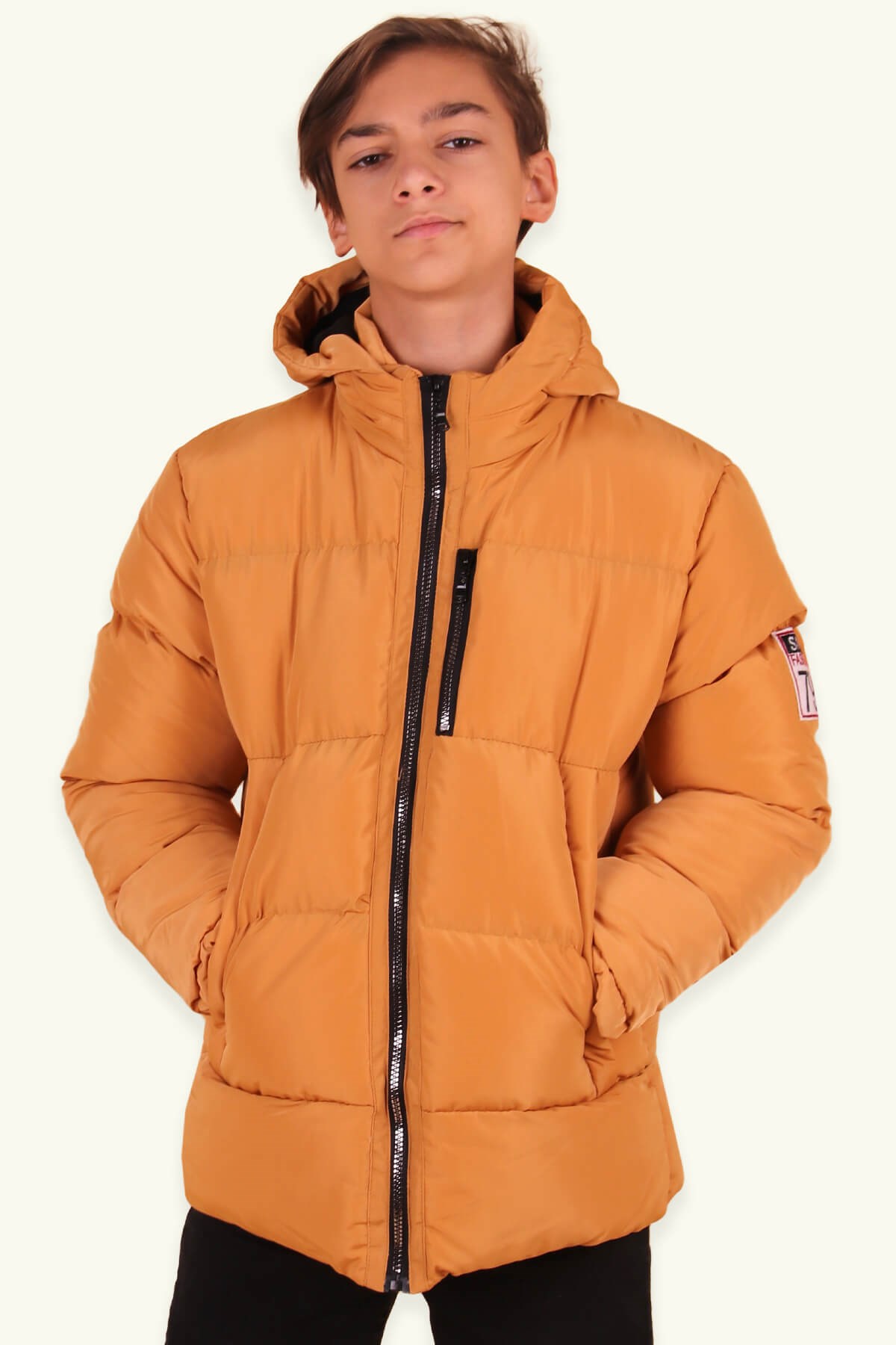 Breeze Erkek Çocuk Mont Fermuarlı Cep Hardal Sarı (9-12 Yaş)