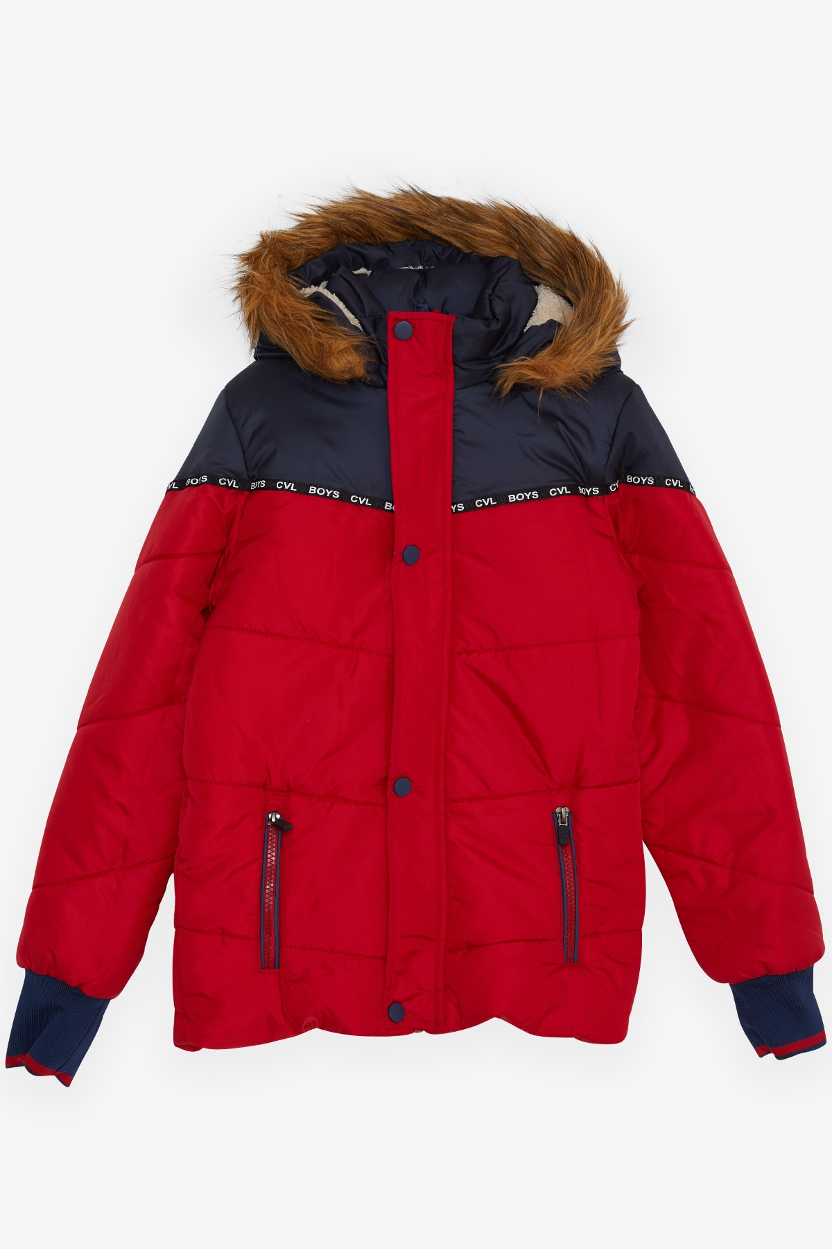 Breeze Erkek Çocuk Mont Fermuarlı Cepli Kırmızı (6-9 Yaş)