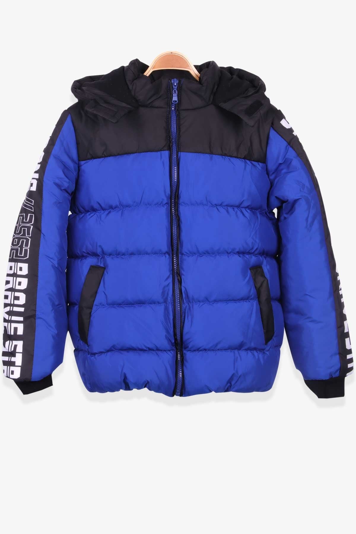 Breeze Erkek Çocuk Mont Kapüşonlu Saks Mavisi (7-10 Yaş)