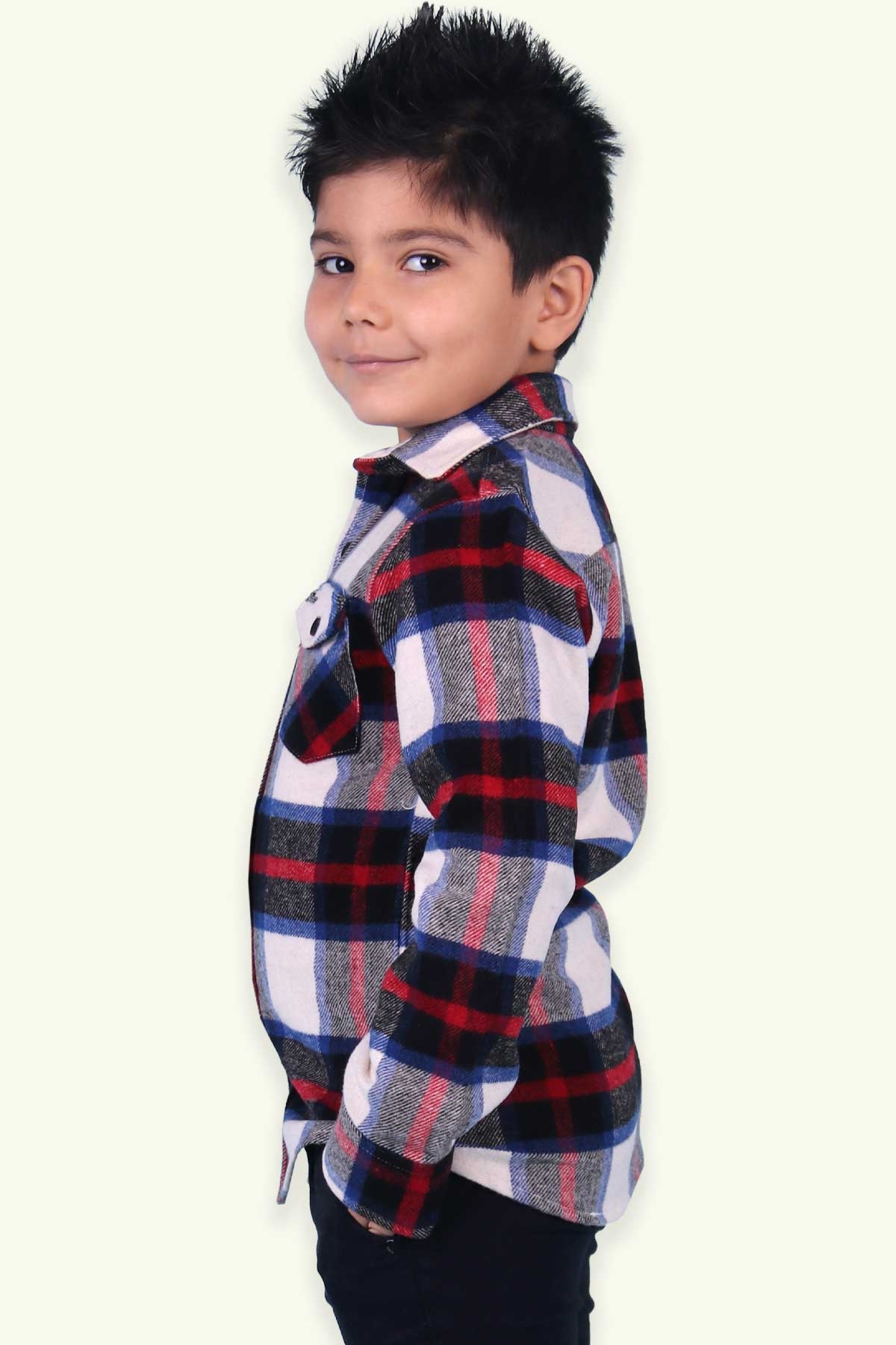 Erkek Çocuk Oduncu Gömlek Ekoseli Karışık Renk (8-12 Yaş) - BREEZE