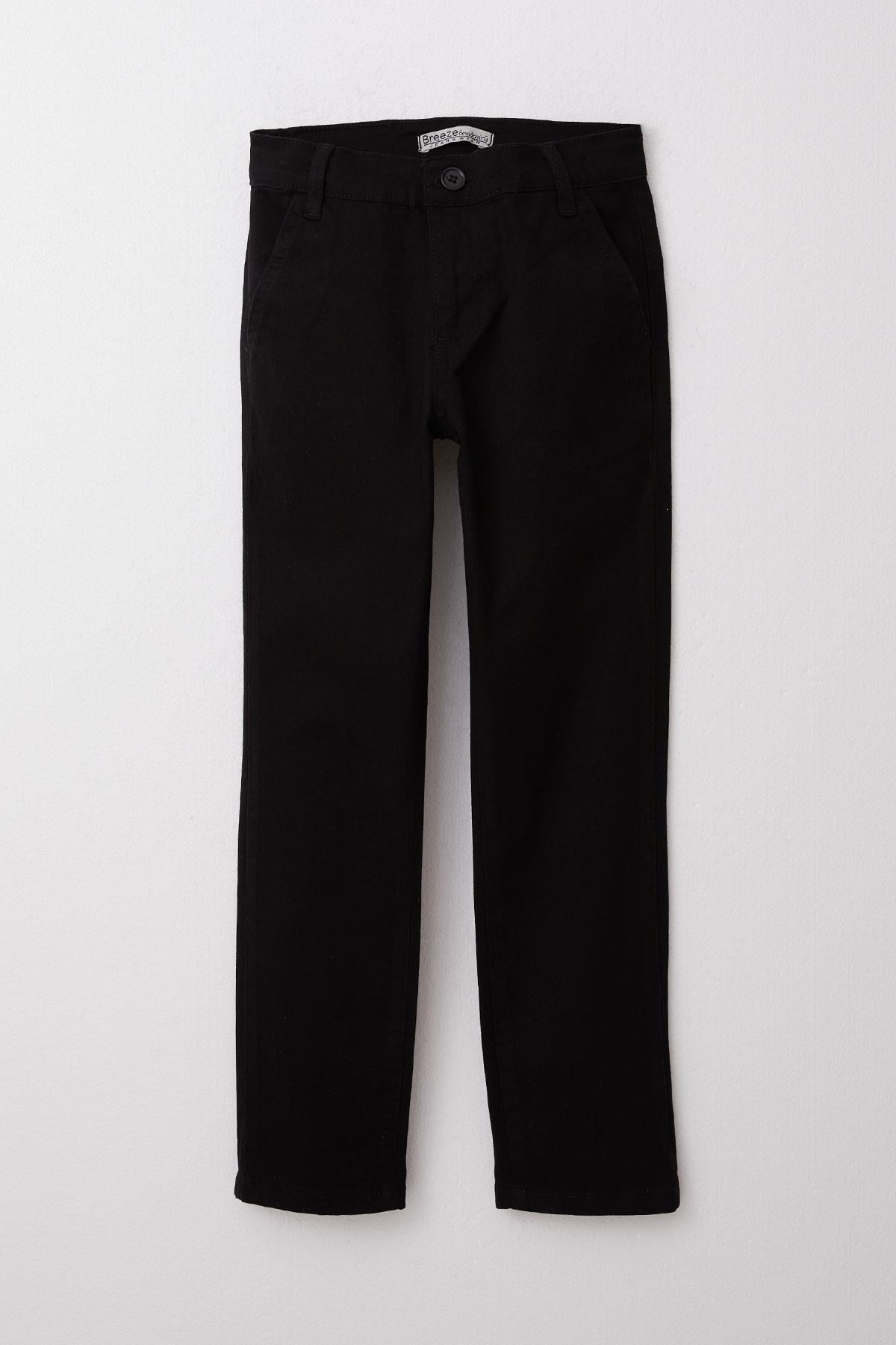 Breeze Erkek Çocuk Pantolon Gabardin Basic Siyah (8-14 Yaş)
