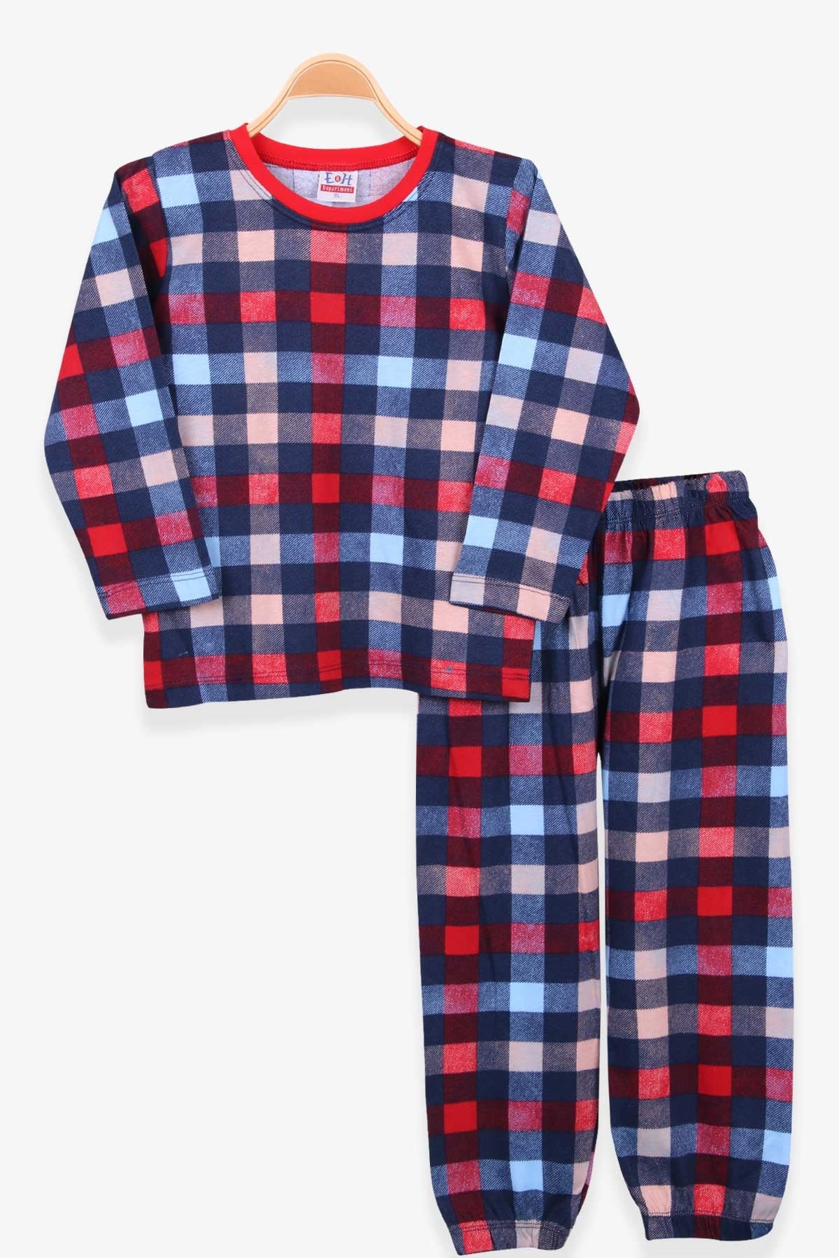 Breeze Erkek Çocuk Pijama Takım Ekoseli Karışık Renk (4-8 Yaş)