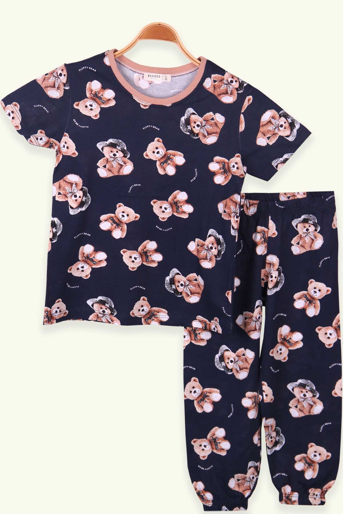 Breeze Erkek Çocuk Pijama Takımı Ayıcıklı Lacivert (4-8 Yaş)