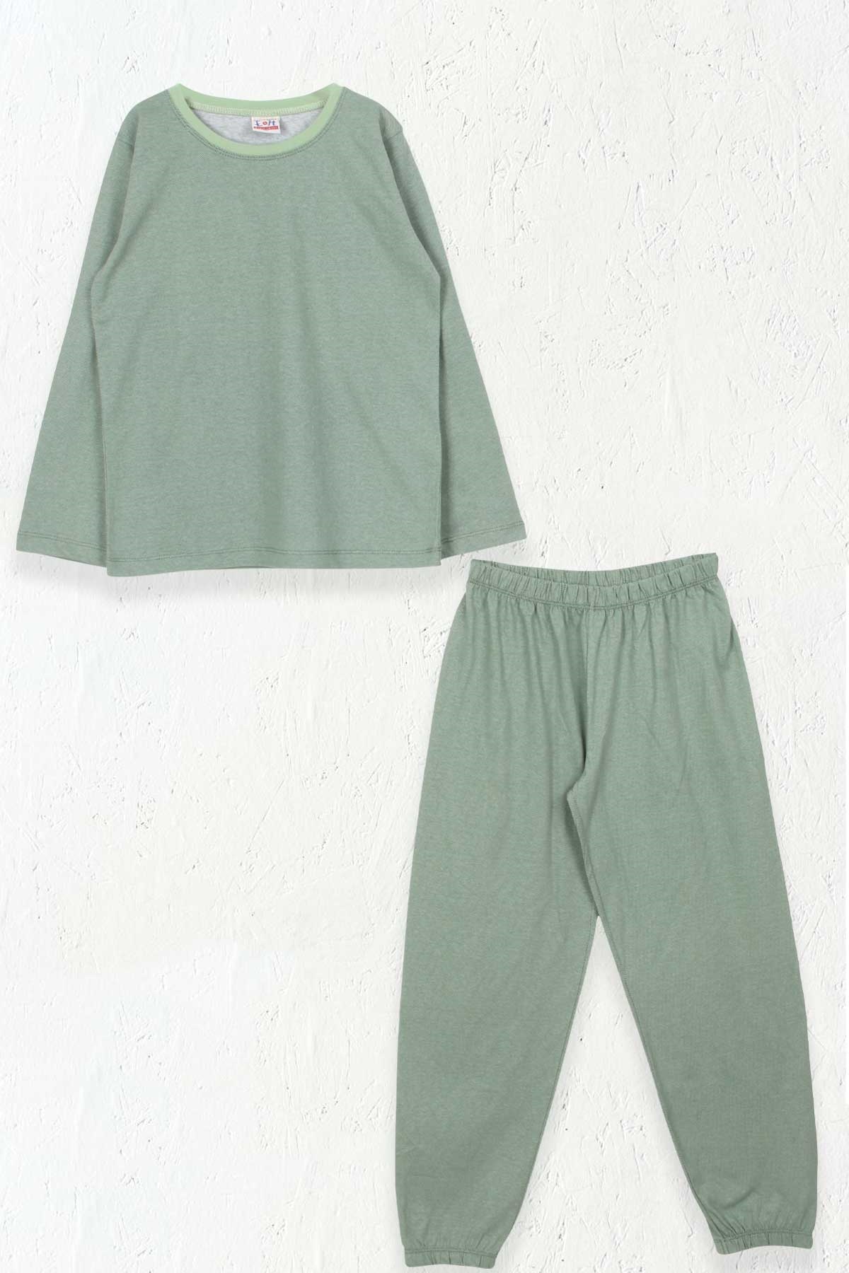 Breeze Erkek Çocuk Pijama Takımı Basic Mint Yeşili (9-12 Yaş)