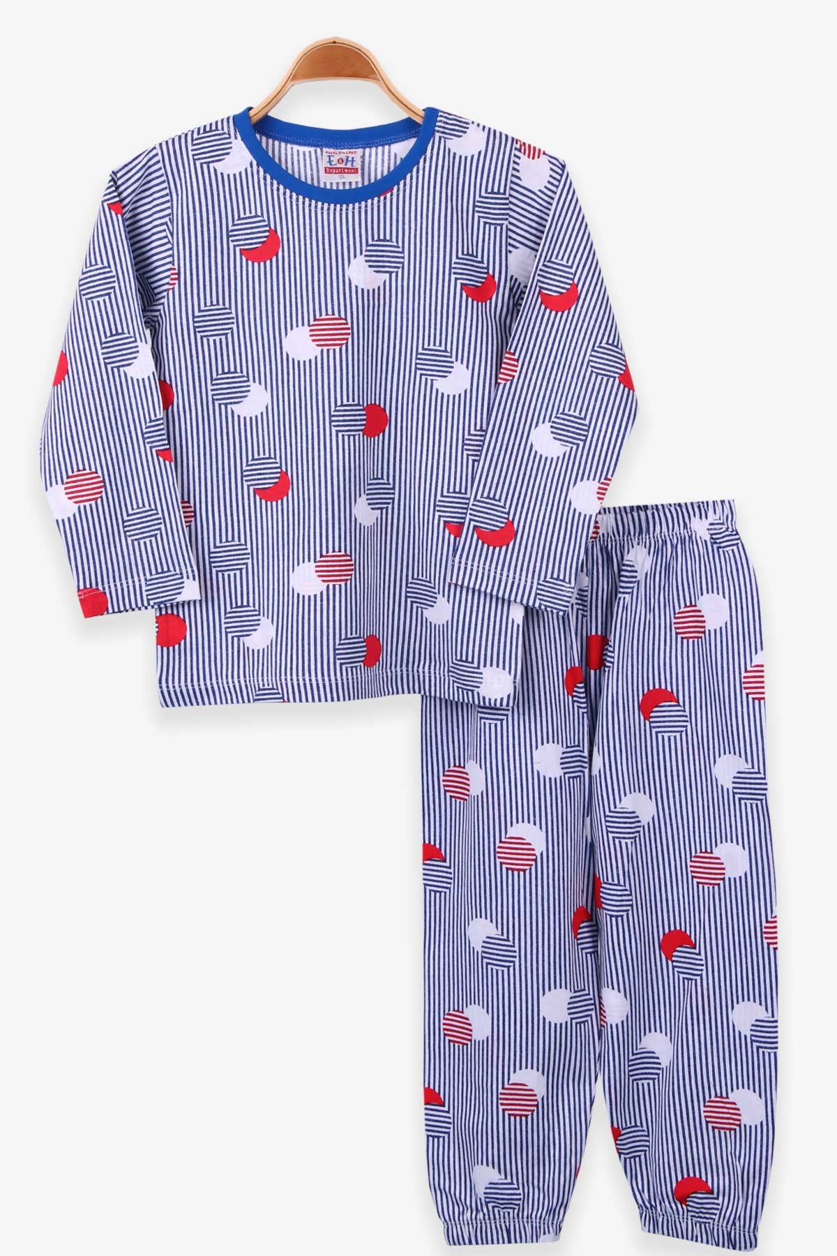 Breeze Erkek Çocuk Pijama Takımı Çizgili Mavi (4-8 Yaş)