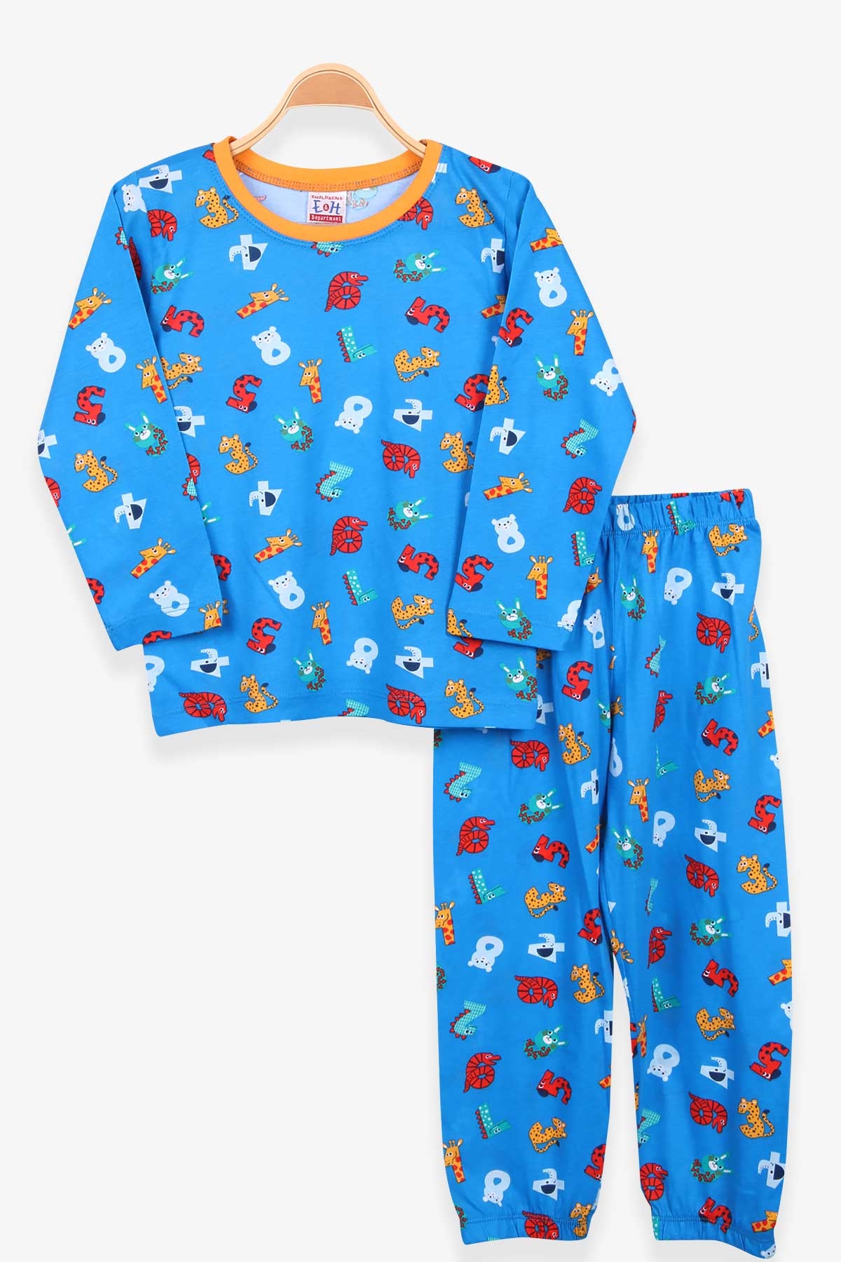 Breeze Erkek Çocuk Pijama Takımı Desenli Saks Mavisi (4-8 Yaş)