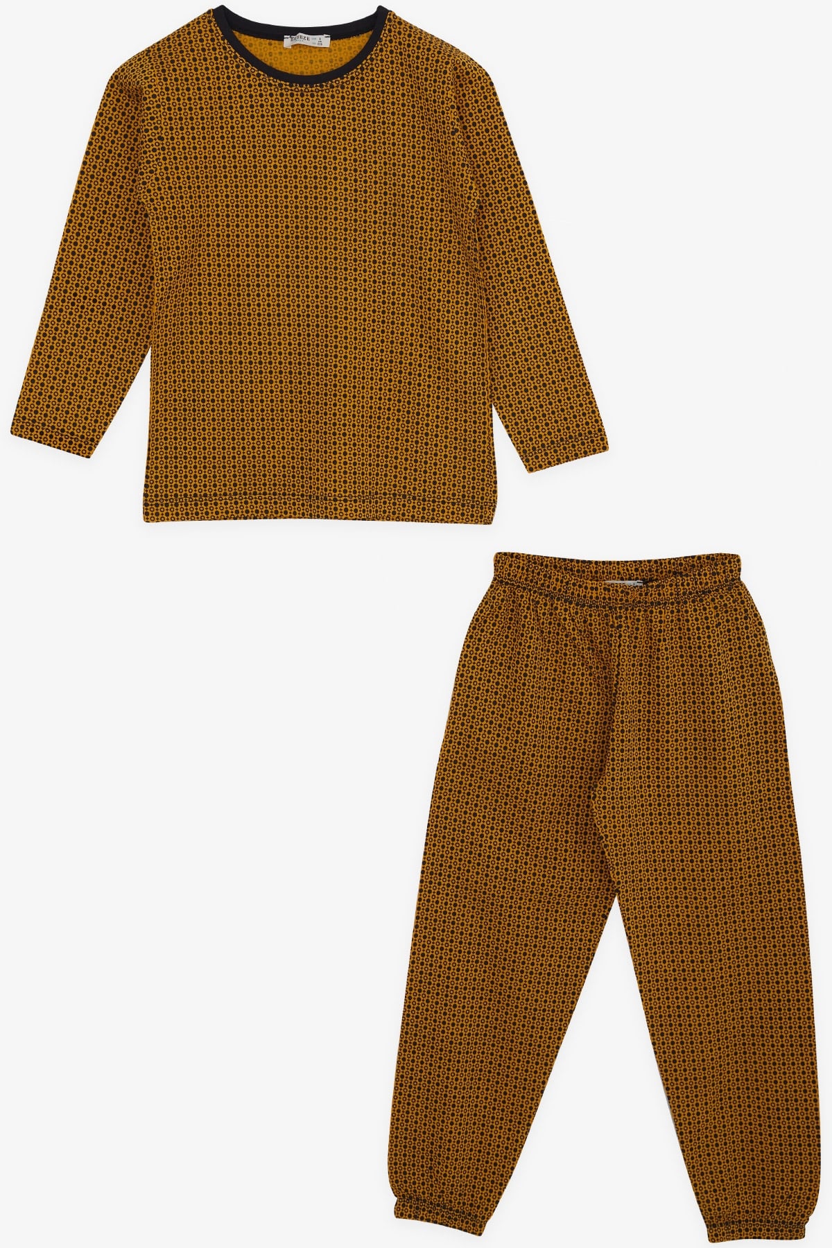 Breeze Erkek Çocuk Pijama Takımı Desenli Hardal Sarı (4-8 Yaş)