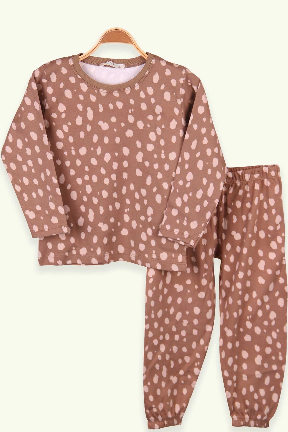 Breeze Erkek Çocuk Pijama Takımı Desenli Açık Kahverengi (4-8 Yaş)