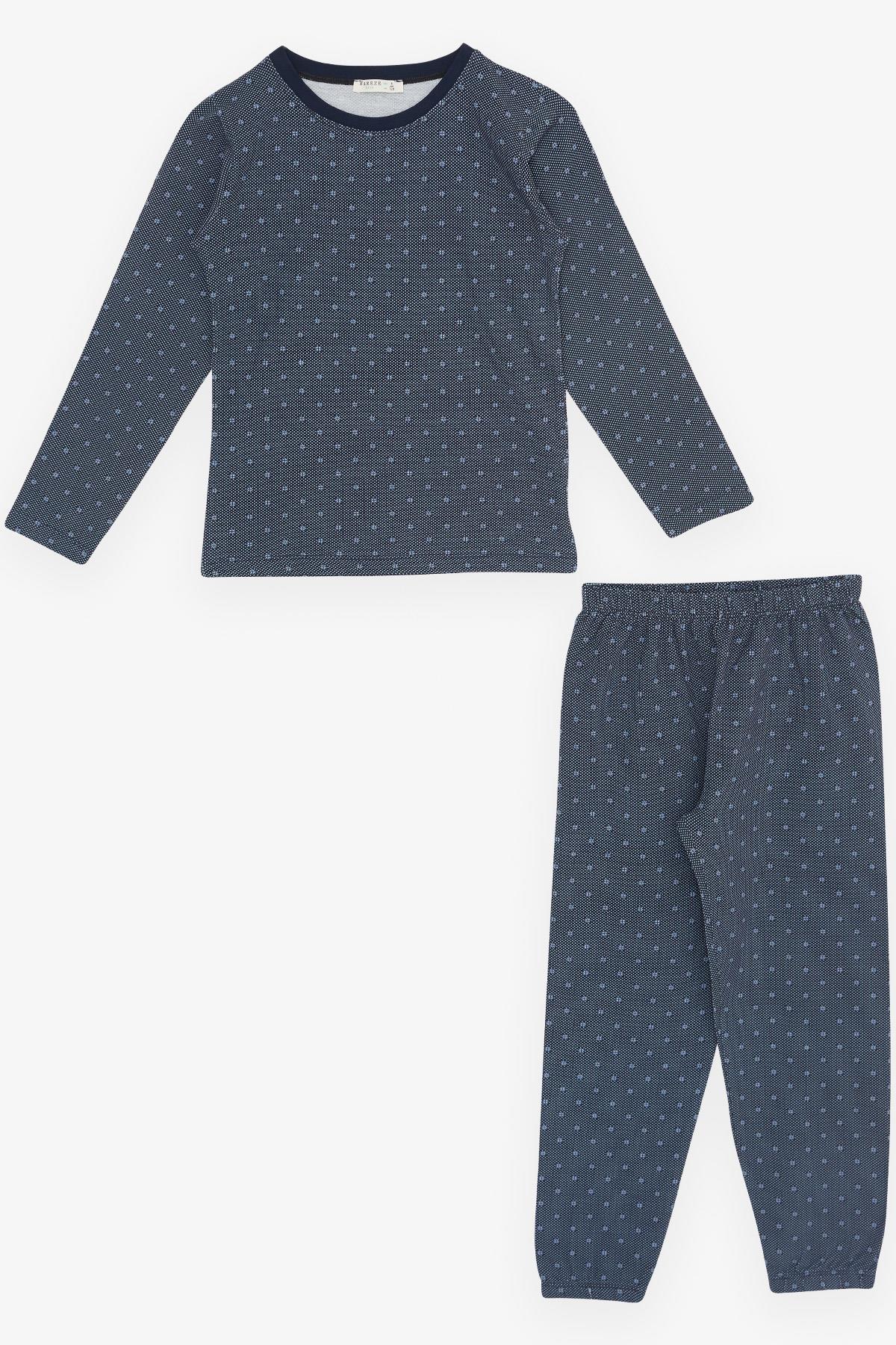 Breeze Erkek Çocuk Pijama Takımı Desenli Lacivert (4-8 Yaş)