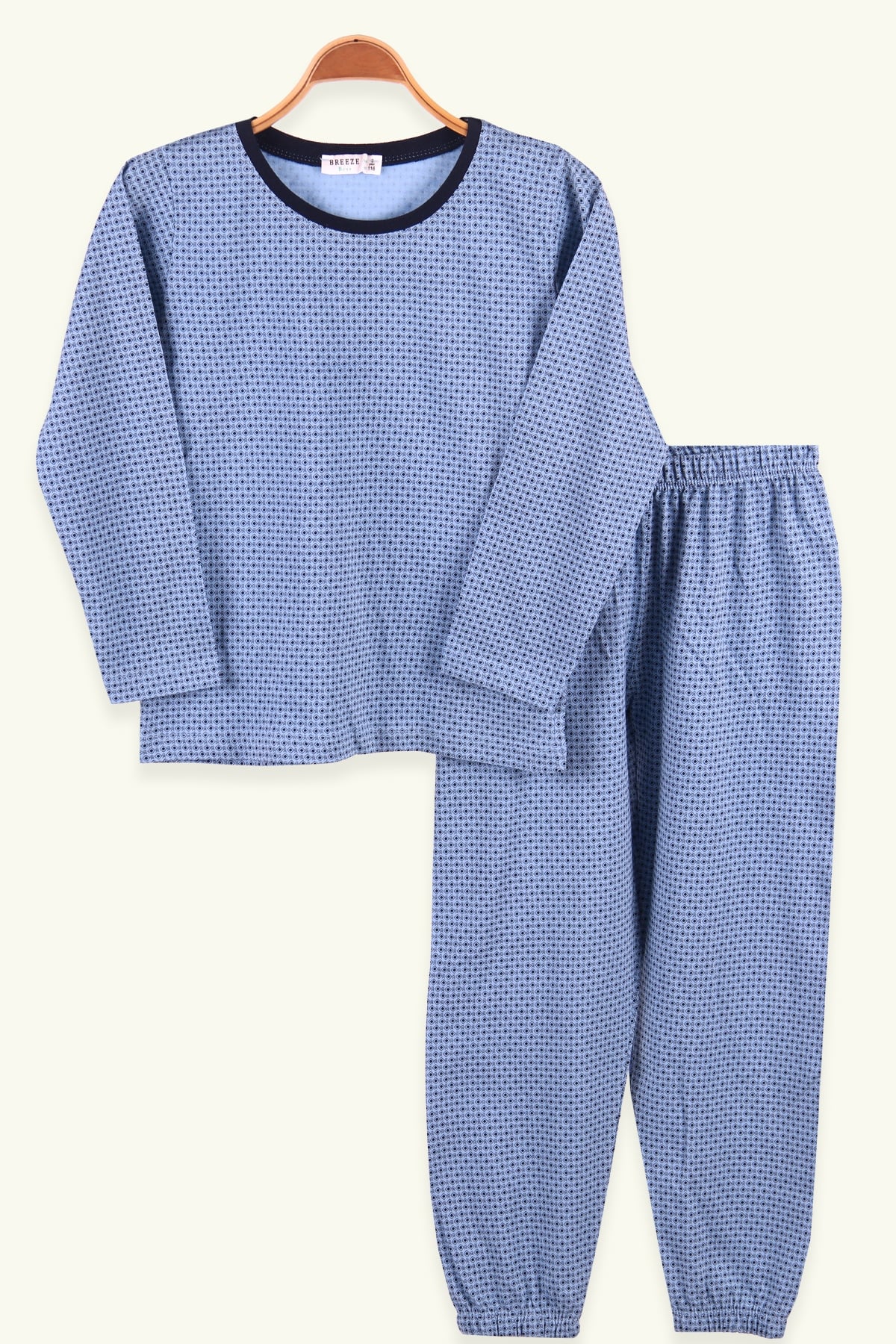 Breeze Erkek Çocuk Pijama Takımı Desenli Mavi (6-10 Yaş)