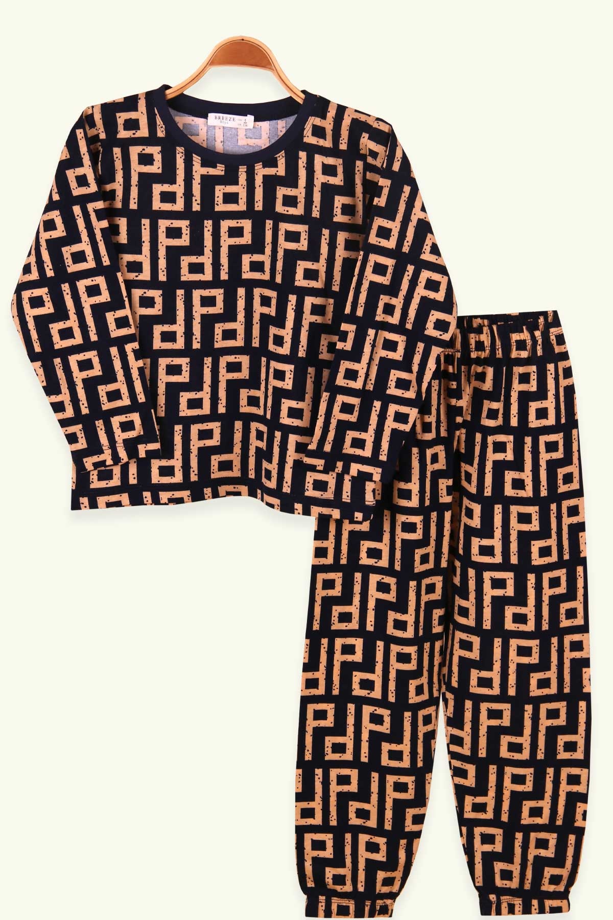 Breeze Erkek Çocuk Pijama Takımı Desenli Lacivert (6-10 Yaş)