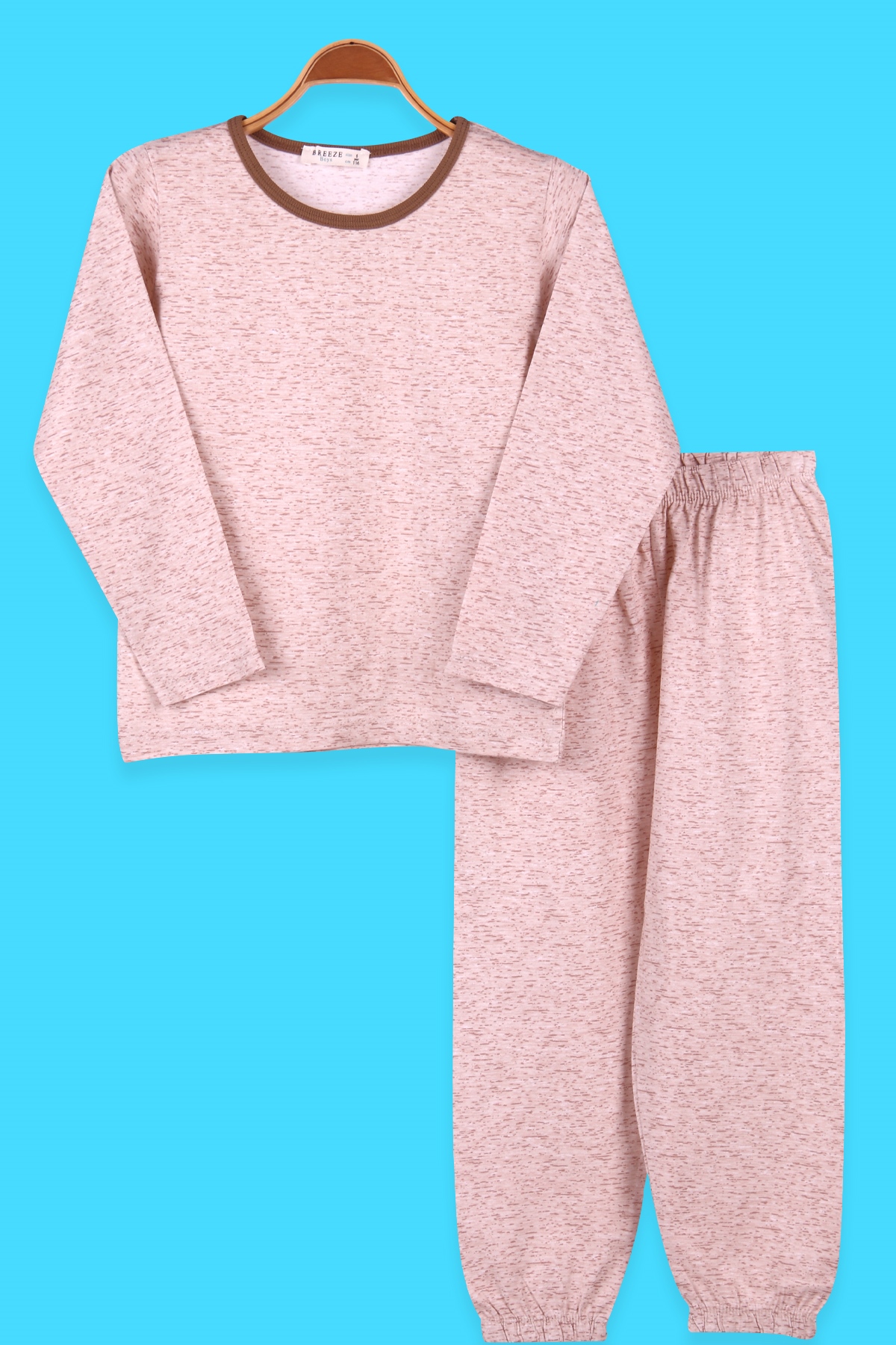 Breeze Erkek Çocuk Pijama Takımı Desenli Krem (6-10 Yaş)