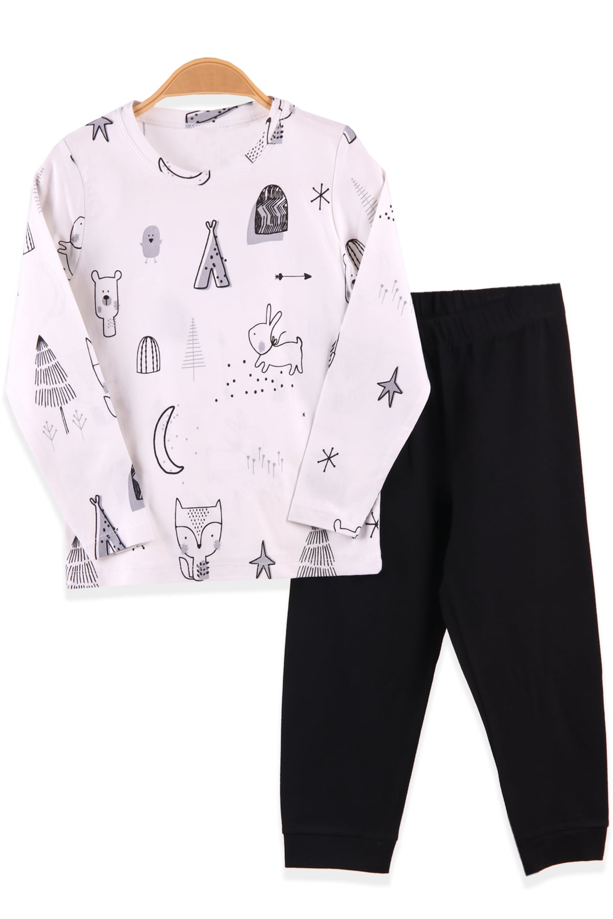 BREEZE Erkek Çocuk Pijama Takımı Desenli Ekru (3-7 Yaş)
