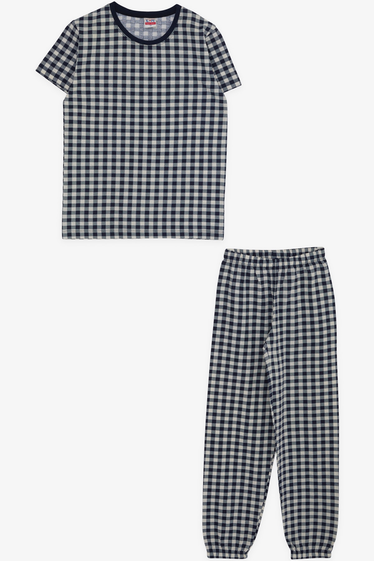Breeze Erkek Çocuk Pijama Takımı Ekose Desenli Ekru (4-8 Yaş)