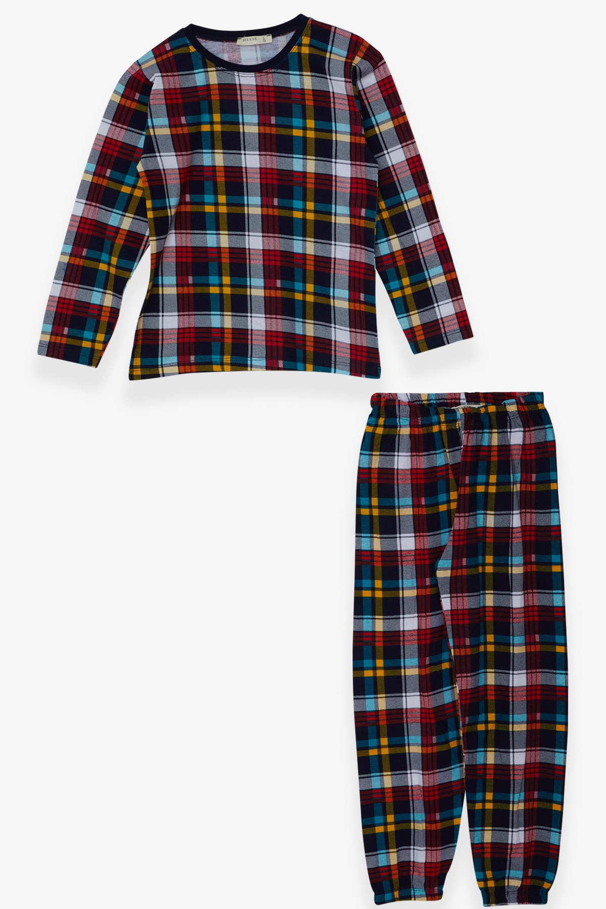 Breeze Erkek Çocuk Pijama Takımı Ekose Desenli Karışık Renk (4-8 Yaş)