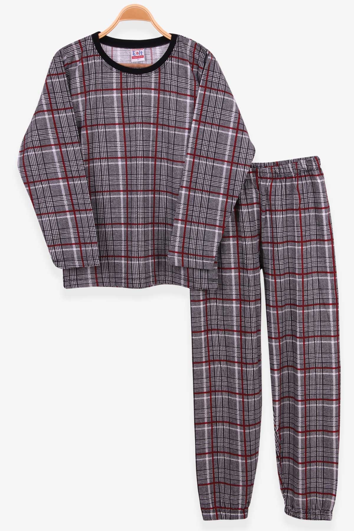 Breeze Erkek Çocuk Pijama Takımı Ekoseli Siyah Melanj (9-14 Yaş)