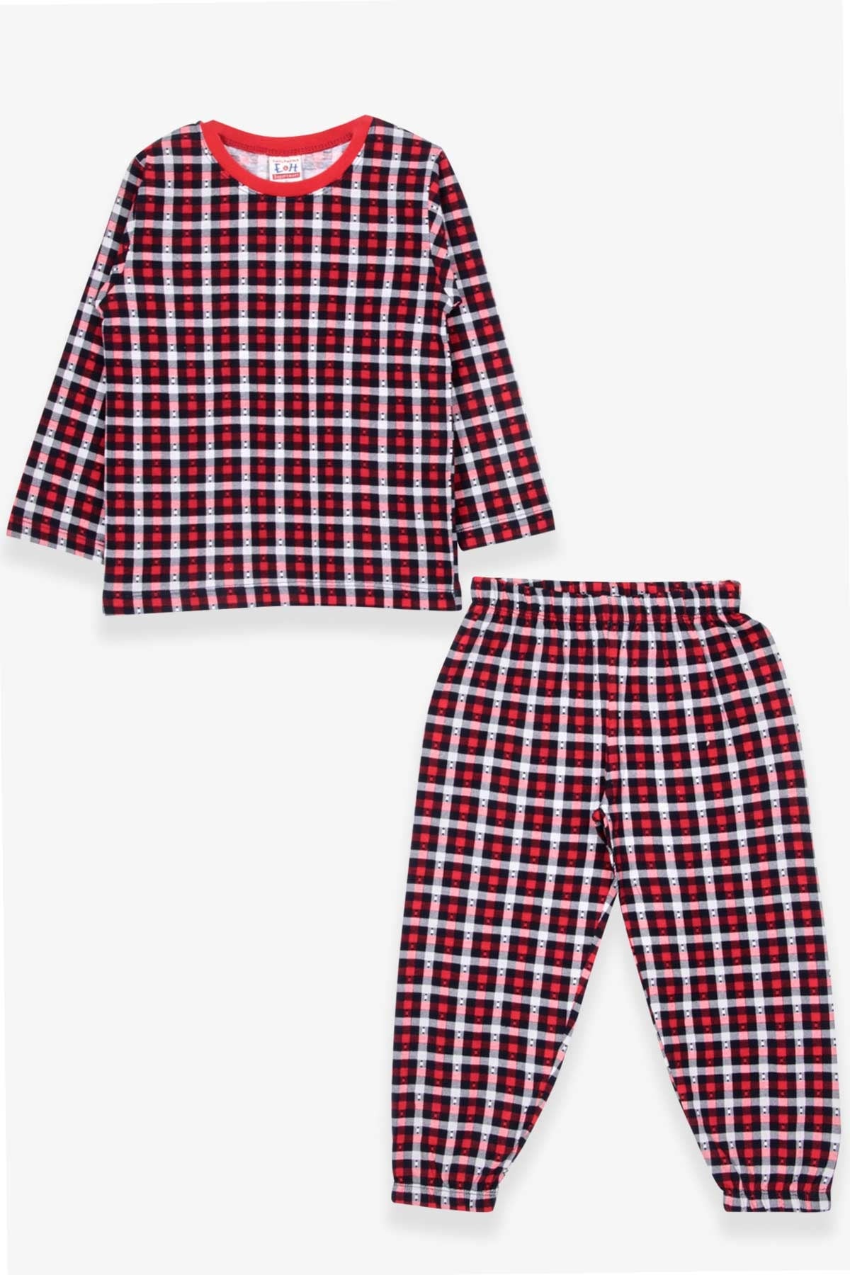 Breeze Erkek Çocuk Pijama Takımı Ekose Desenli Kırmızı (4-8 Yaş)