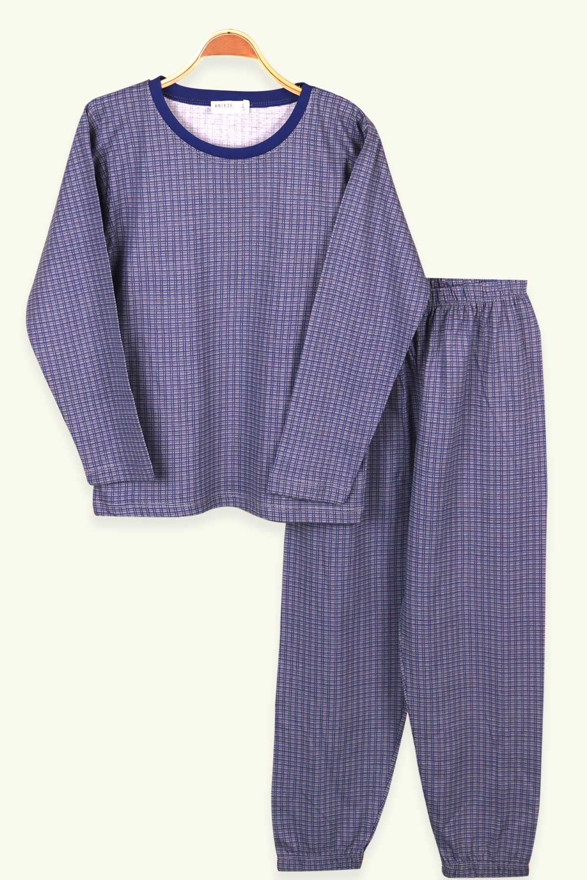 Breeze Erkek Çocuk Pijama Takımı Ekoseli Antrasit (9-12 Yaş)