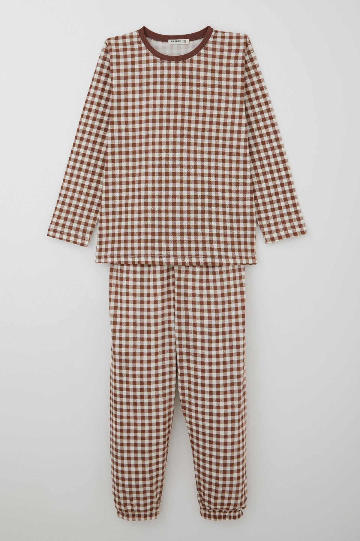 Breeze Erkek Çocuk Pijama Takımı Ekose Desenli Karışık Renk (9-12 Yaş)