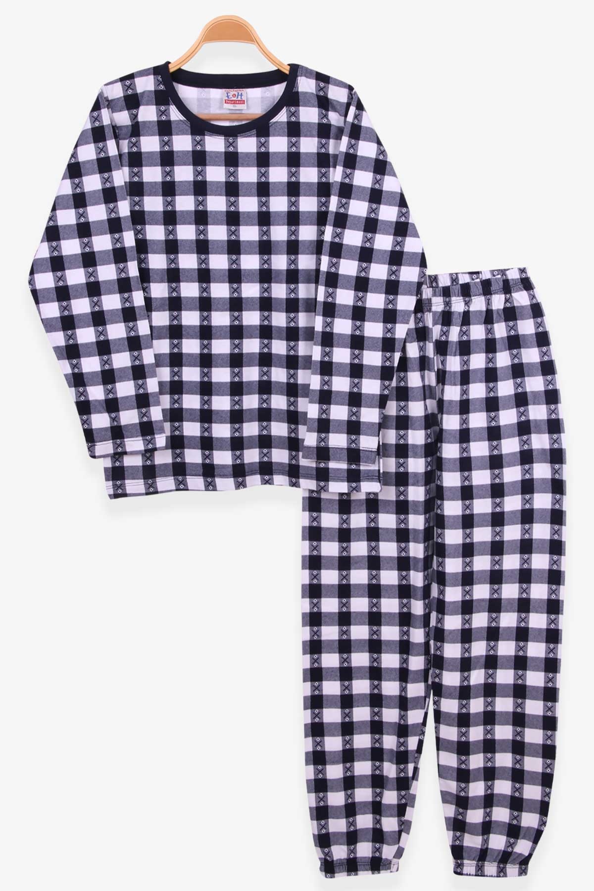 Breeze Erkek Çocuk Pijama Takımı Etnik Desenli Lacivert (9-14 Yaş)